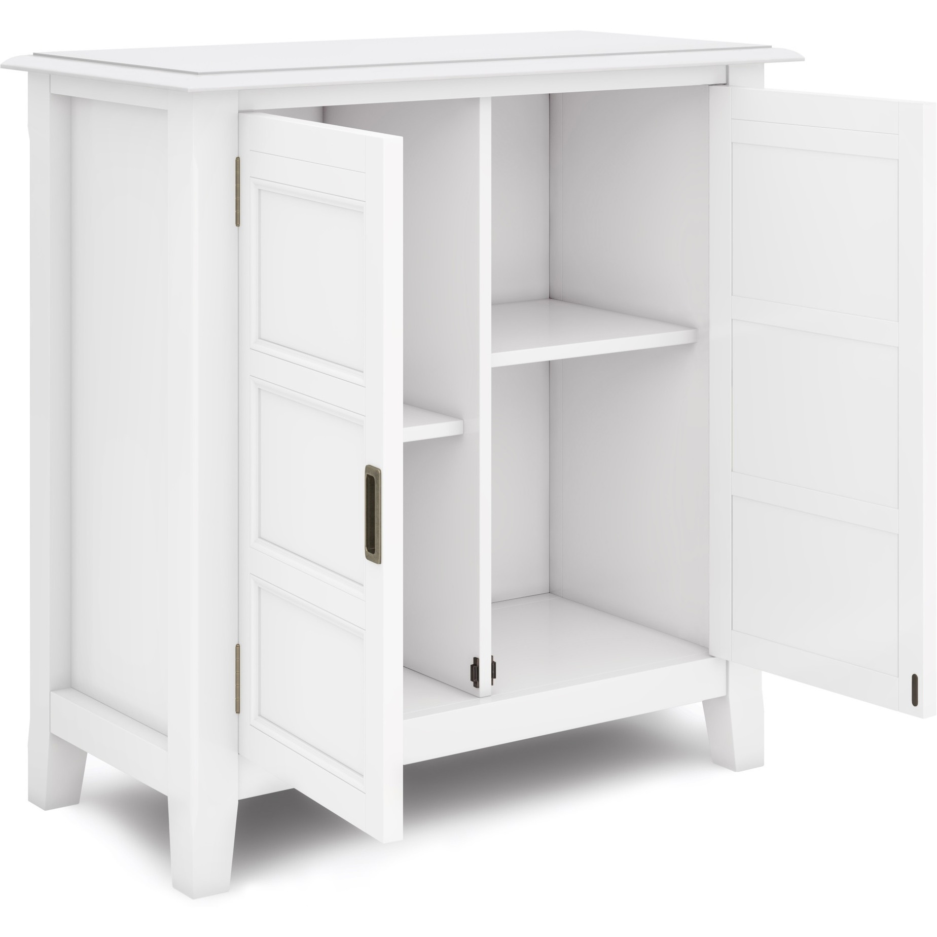 Burlington SOLID WOOD 30 inch Wide Transitional Low Storage Cabinet in White