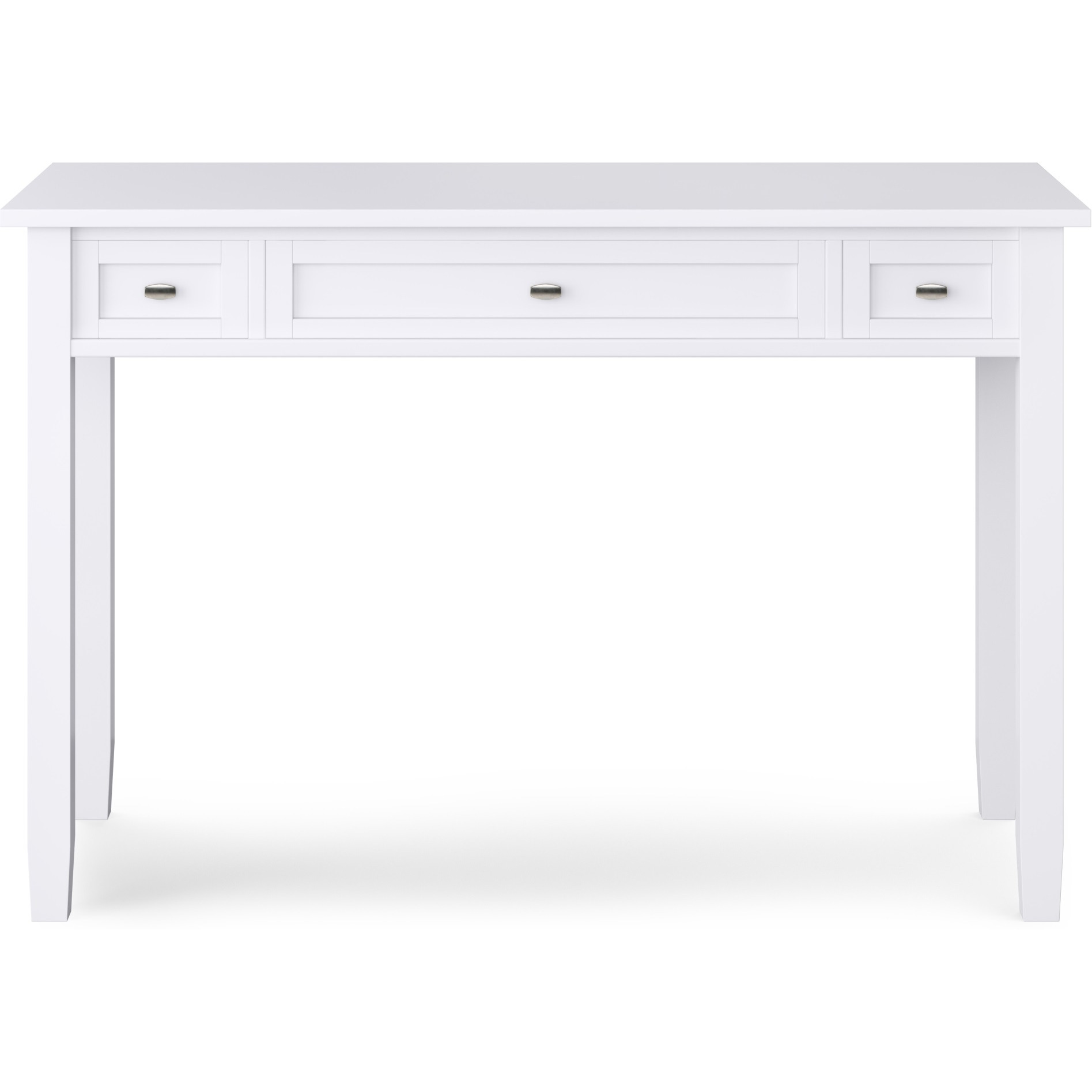 Warm Shaker SOLID WOOD Transitional 48 inch Wide Writing Office Desk in White