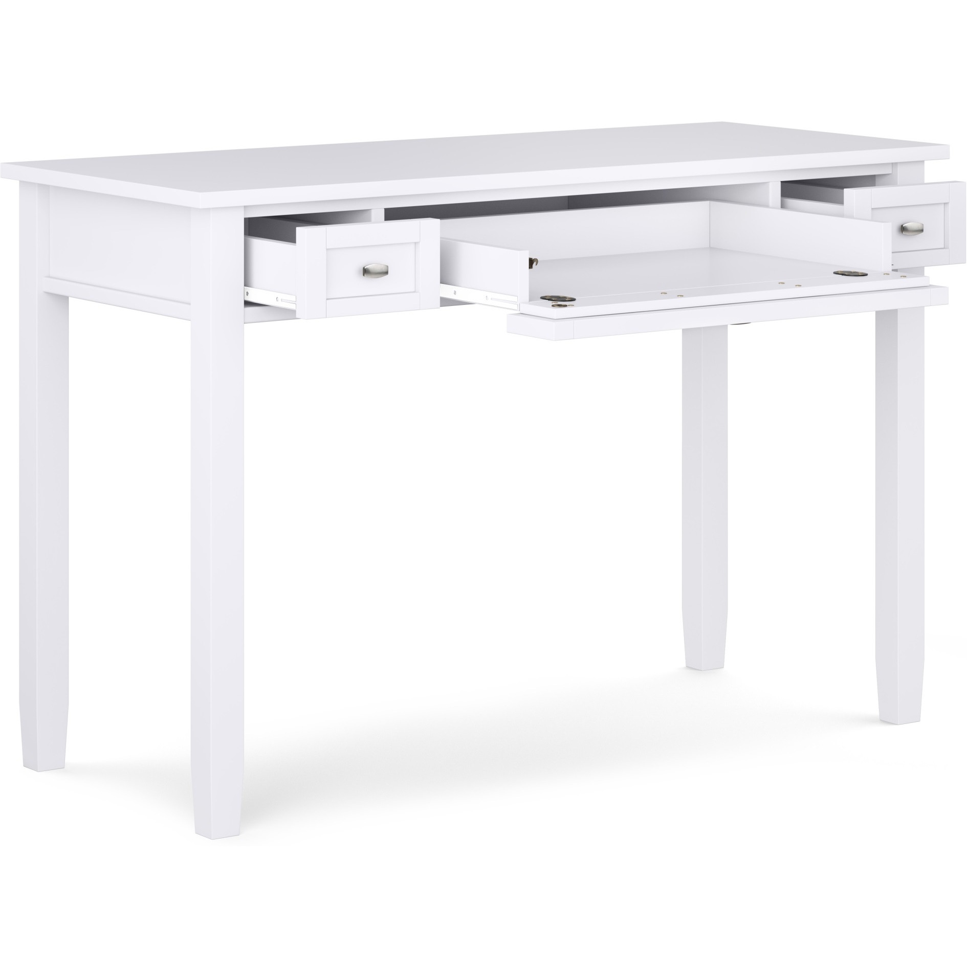 Warm Shaker SOLID WOOD Transitional 48 inch Wide Writing Office Desk in White