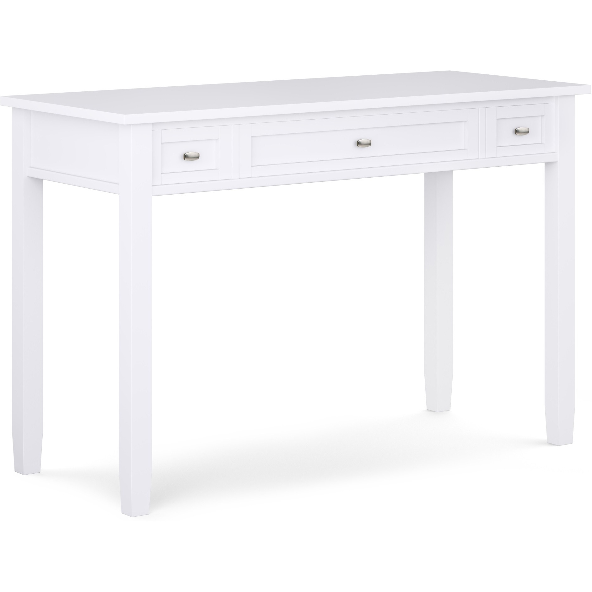 Warm Shaker SOLID WOOD Transitional 48 inch Wide Writing Office Desk in White