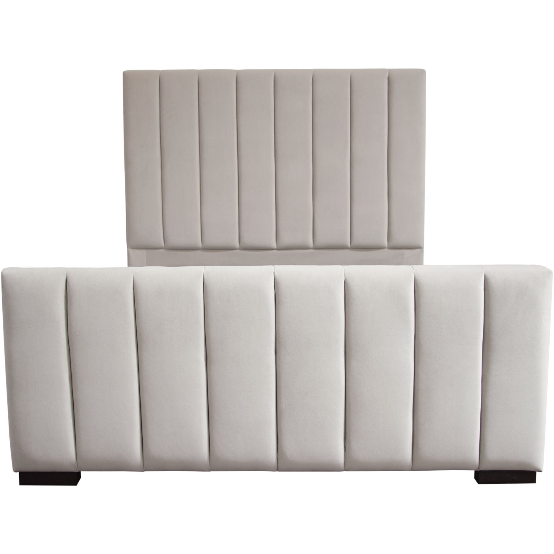 Venus Vertical Channel Tufted Eastern King Bed in Light Grey Velvet by Diamond Sofa