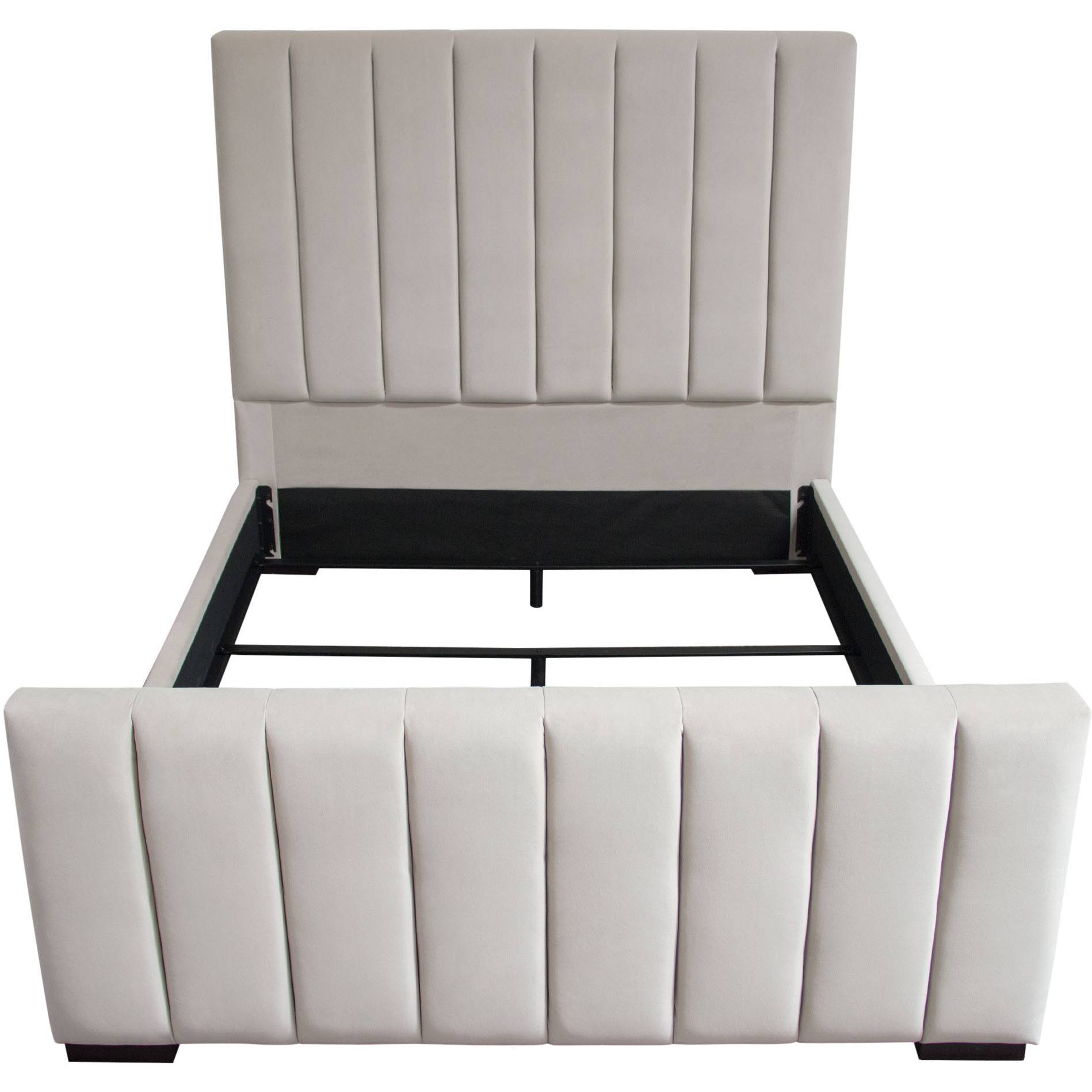 Venus Vertical Channel Tufted Eastern King Bed in Light Grey Velvet by Diamond Sofa