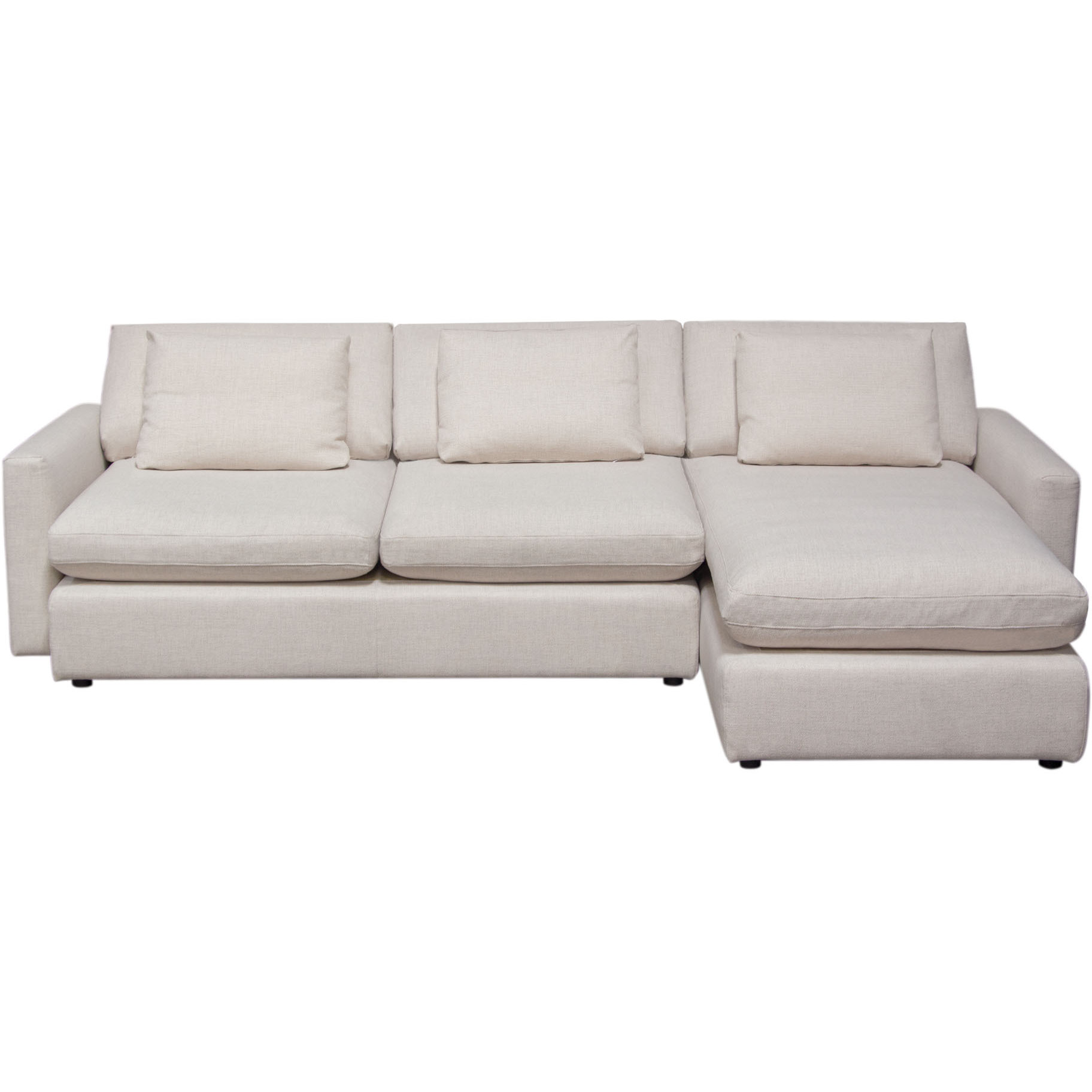 Arcadia 2PC Reversible Chaise Sectional w/ Feather Down Seating in Cream Fabric by Diamond Sofa
