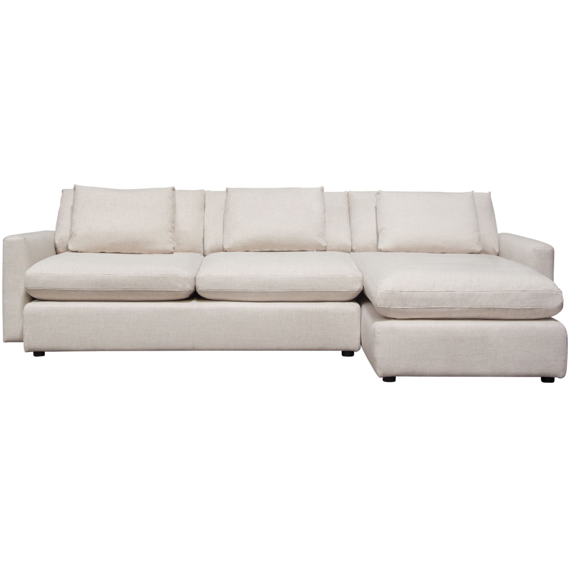 Arcadia 2PC Reversible Chaise Sectional w/ Feather Down Seating in Cream Fabric by Diamond Sofa