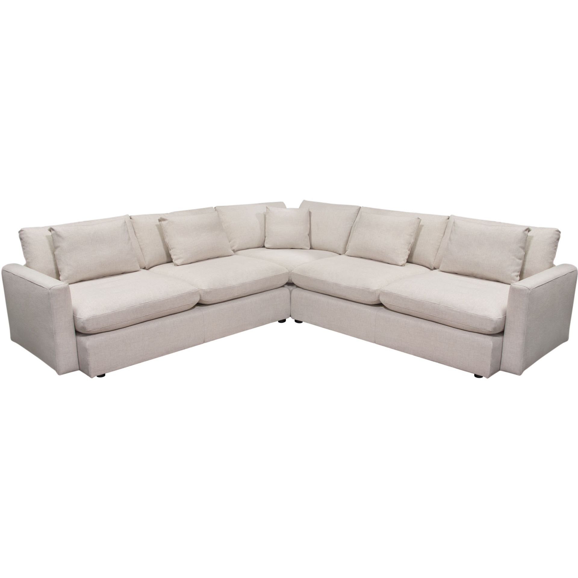 Arcadia 3PC Corner Sectional w/ Feather Down Seating in Cream Fabric by Diamond Sofa