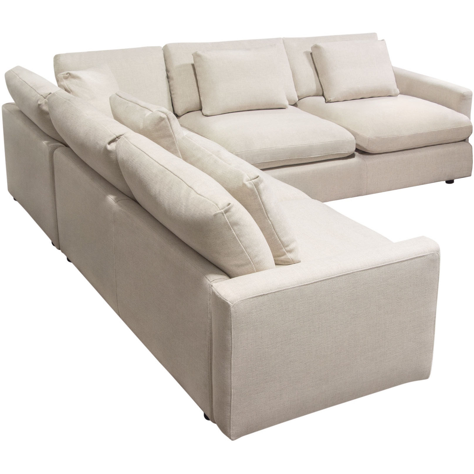 Arcadia 3PC Corner Sectional w/ Feather Down Seating in Cream Fabric by Diamond Sofa