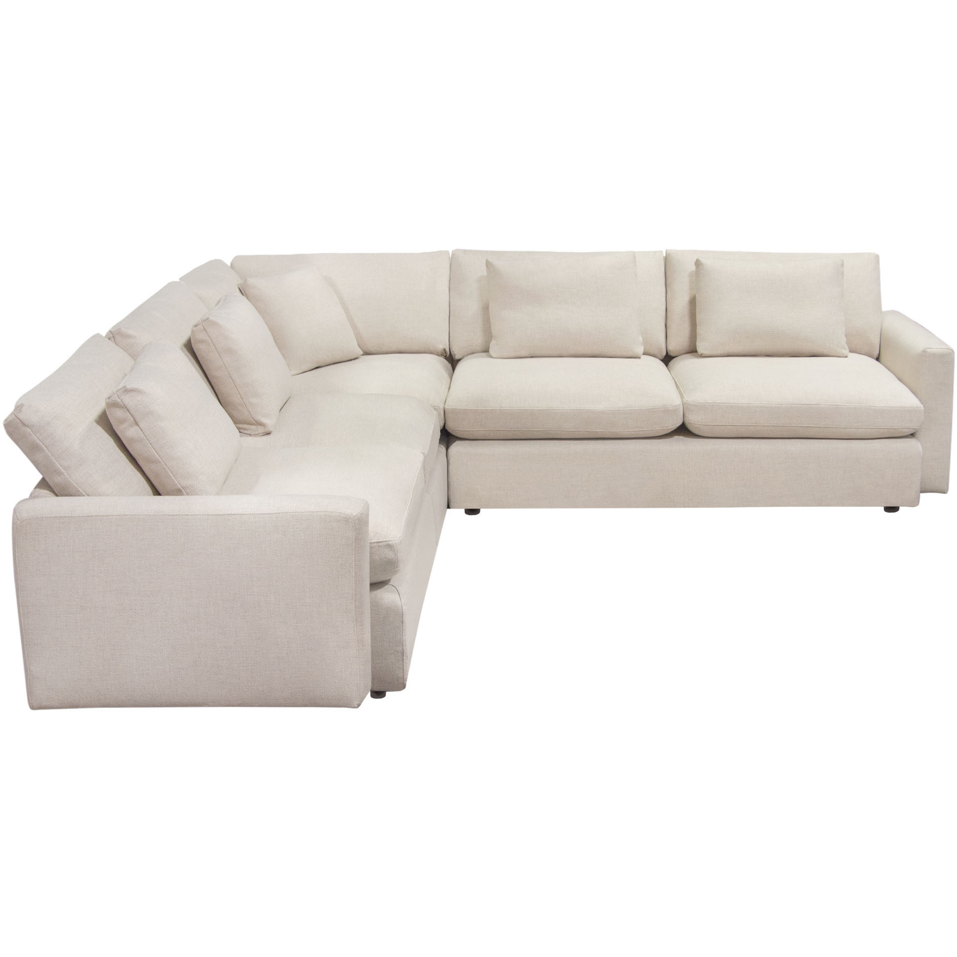 Arcadia 3PC Corner Sectional w/ Feather Down Seating in Cream Fabric by Diamond Sofa