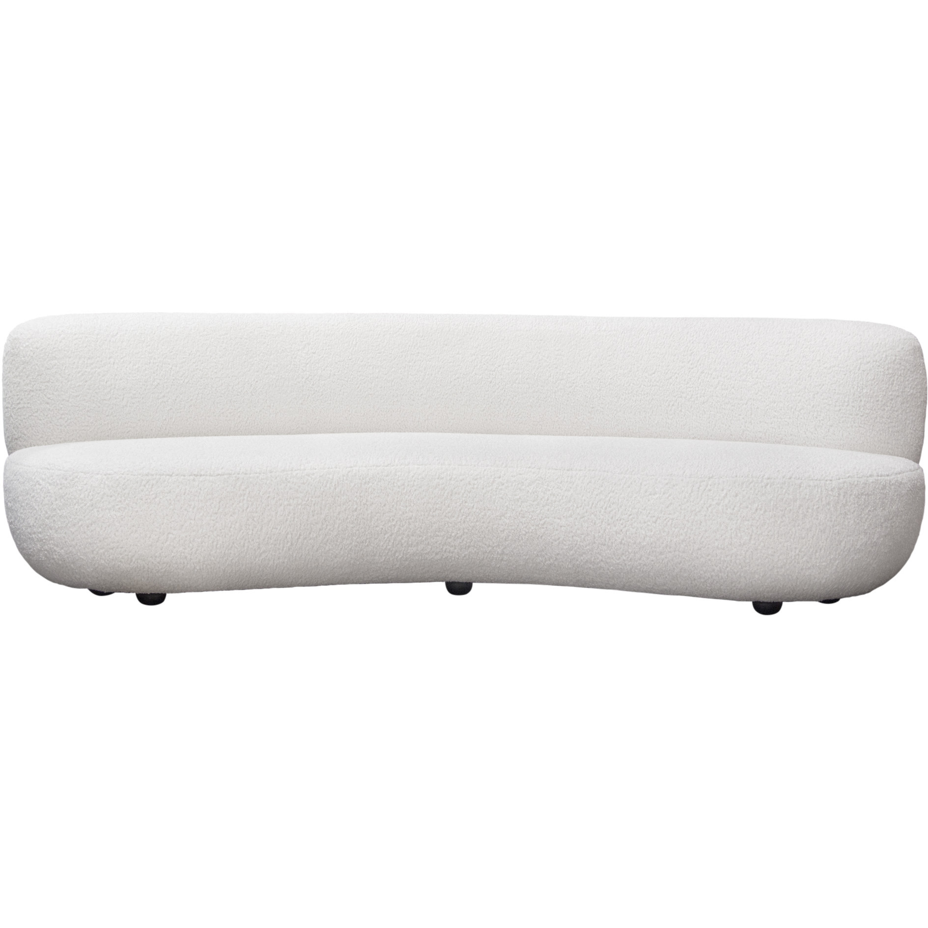 Simone Curved Sofa in White Sheepskin Fabric by Diamond Sofa