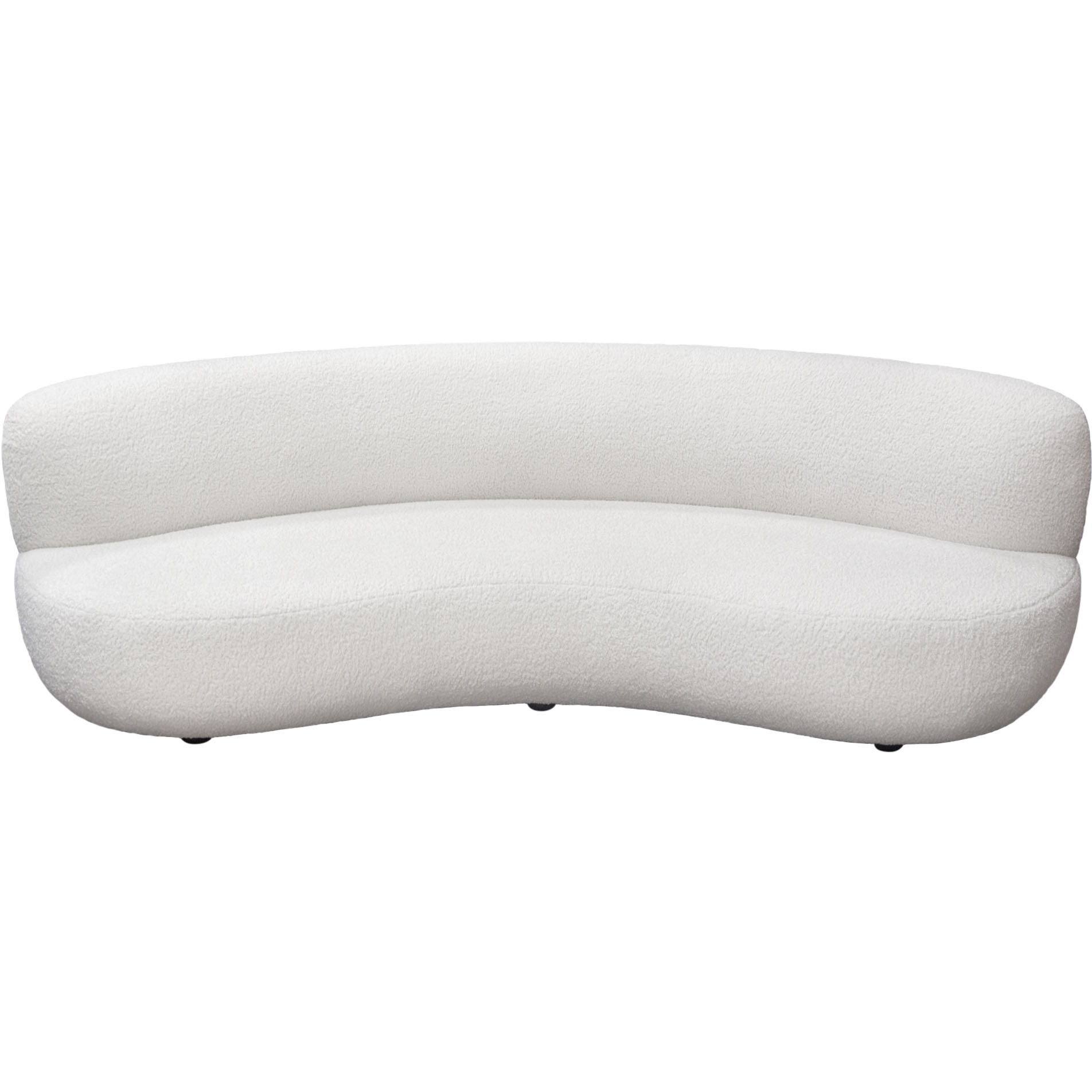 Simone Curved Sofa in White Sheepskin Fabric by Diamond Sofa
