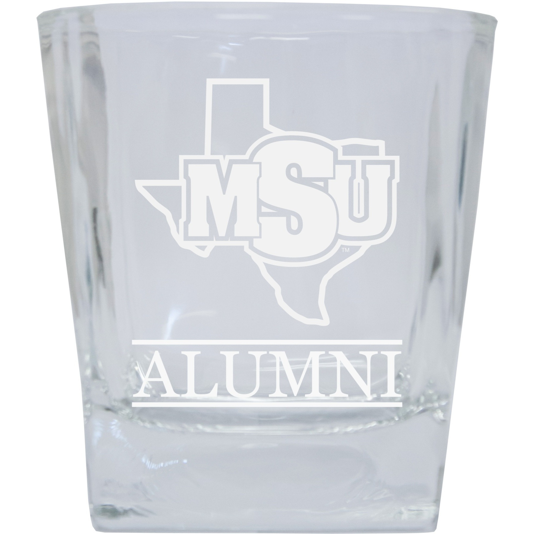 Midwestern State University Mustangs 8 oz Etched Alumni Glass Tumbler