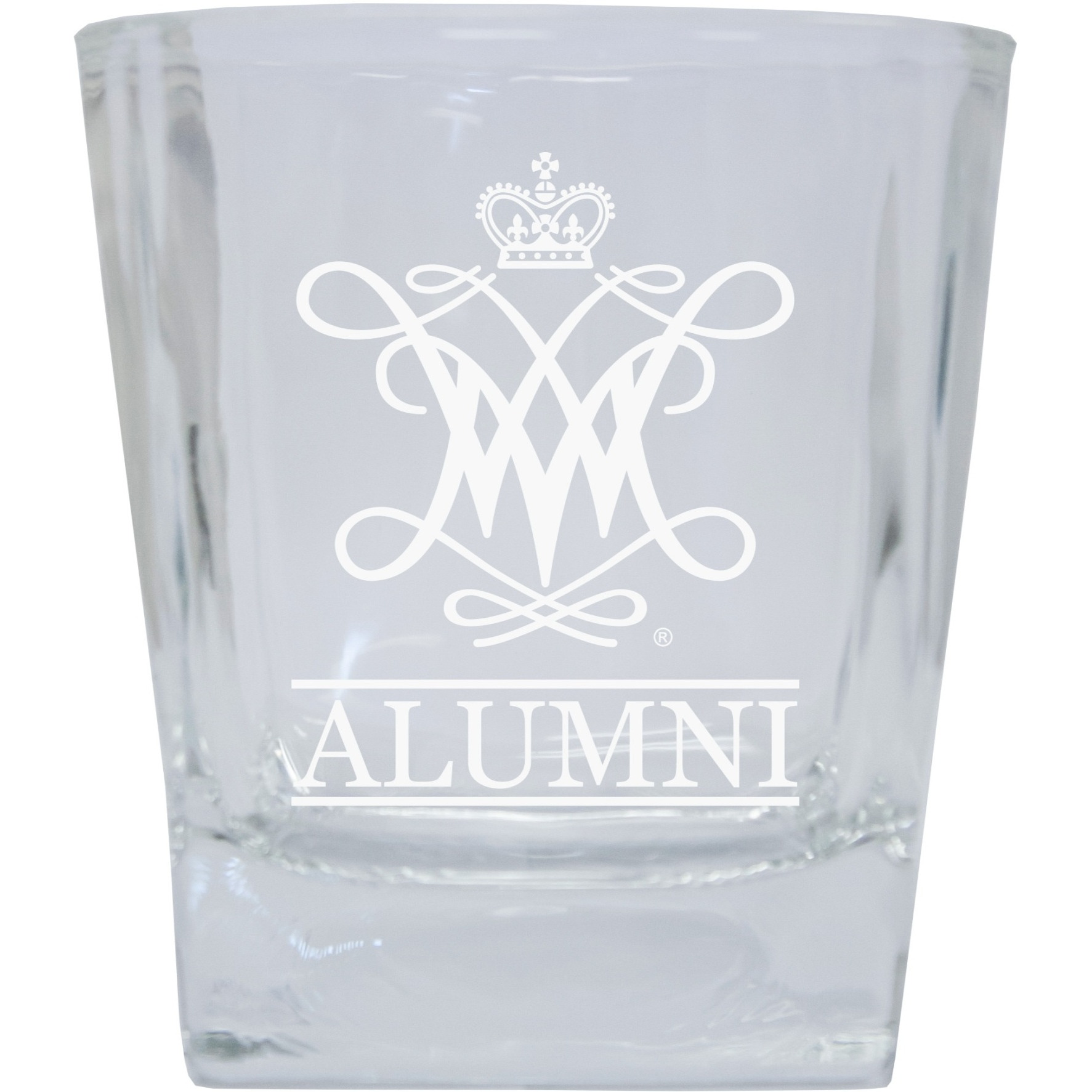 William and Mary 8 oz Etched Alumni Glass Tumbler