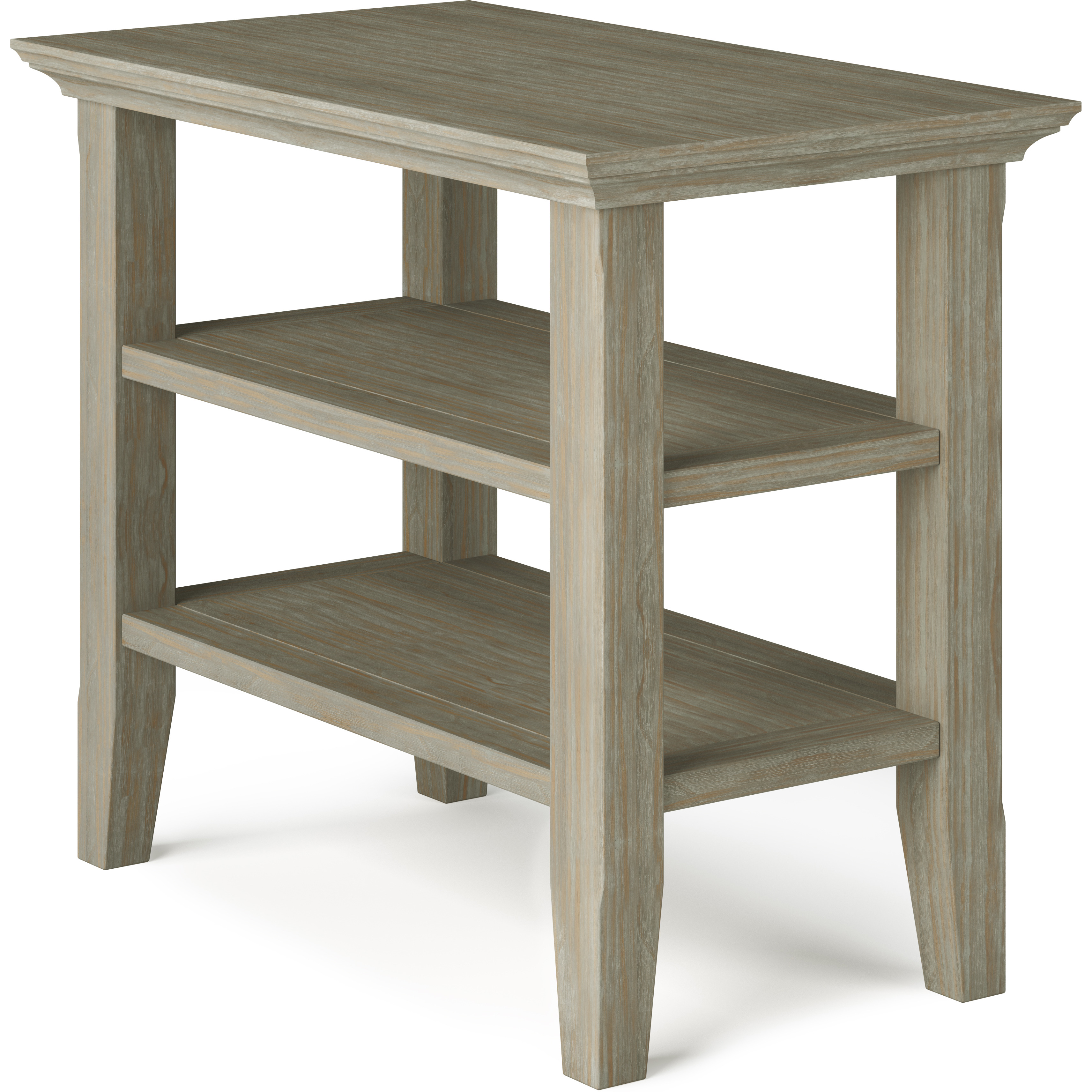 Acadian SOLID WOOD Narrow Side Table in Distressed Grey