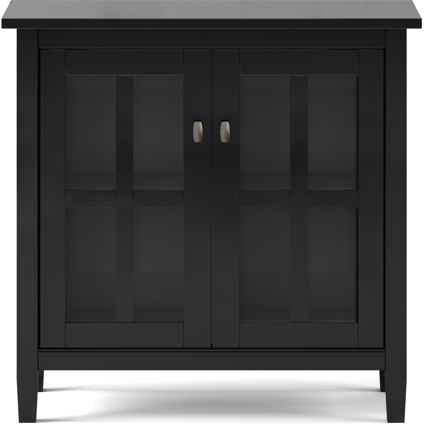 Warm Shaker SOLID WOOD 32 inch Wide Transitional Low Storage Cabinet in Black