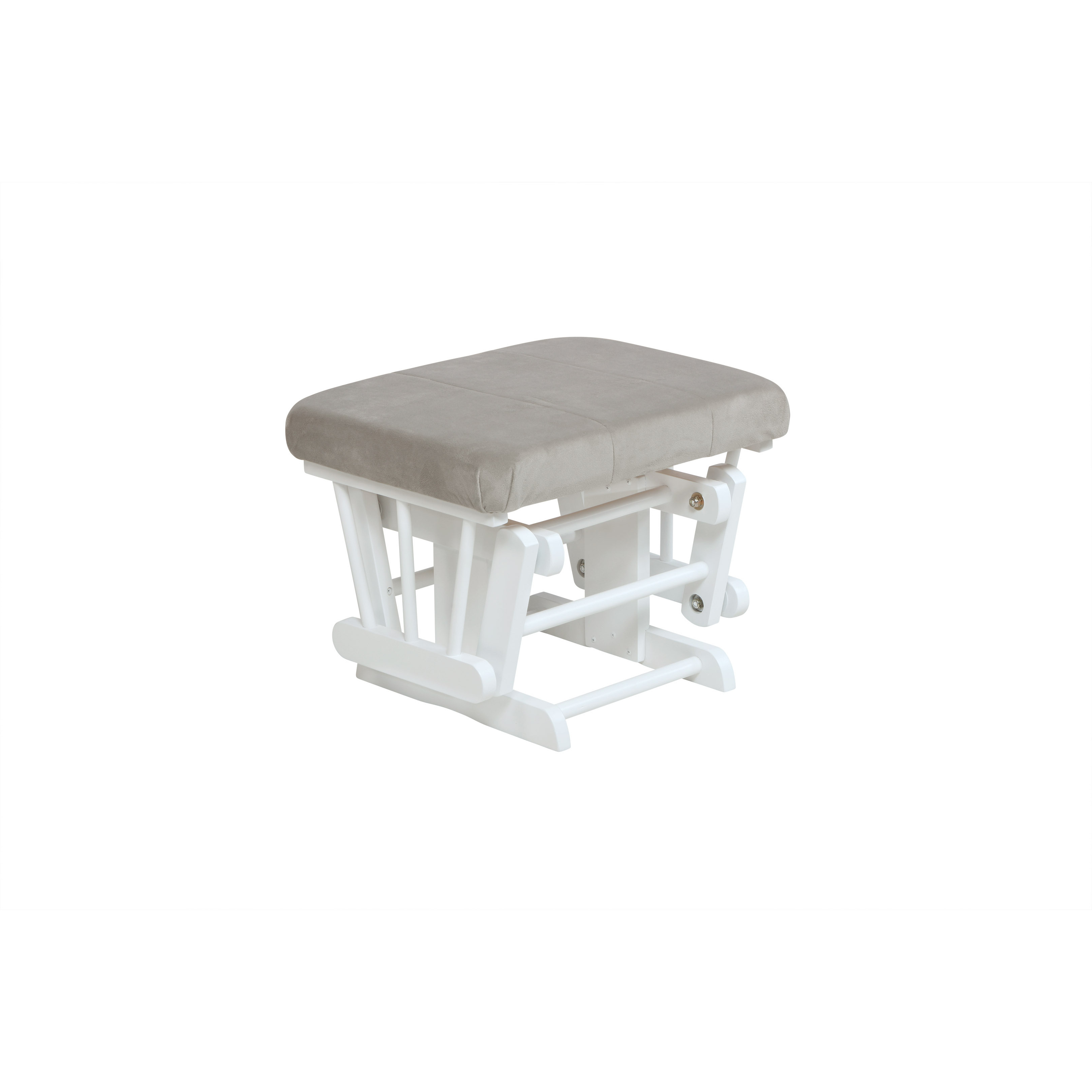 Alice Glider Chair & Ottoman with Pillow, White