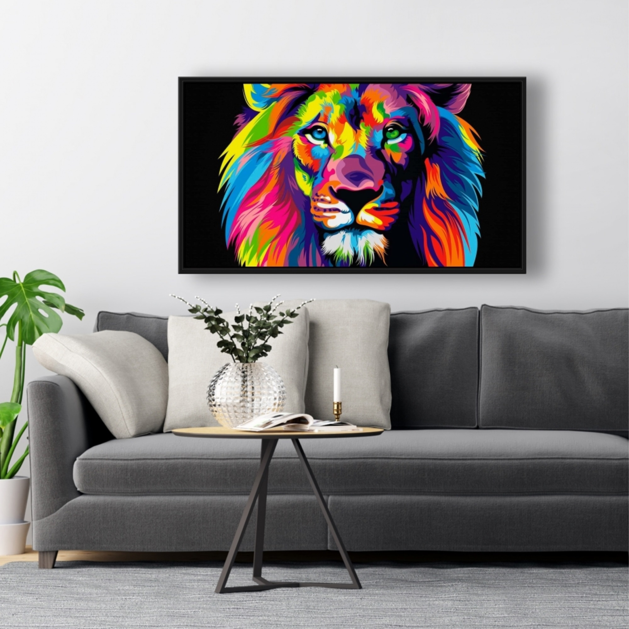 Be the Lion - Framed Print on canvas by Begin Edition