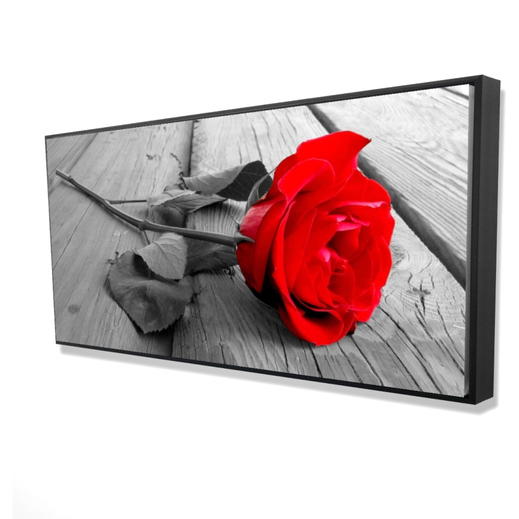 Black and Red Rose - Framed Print on canvas by Begin Edition