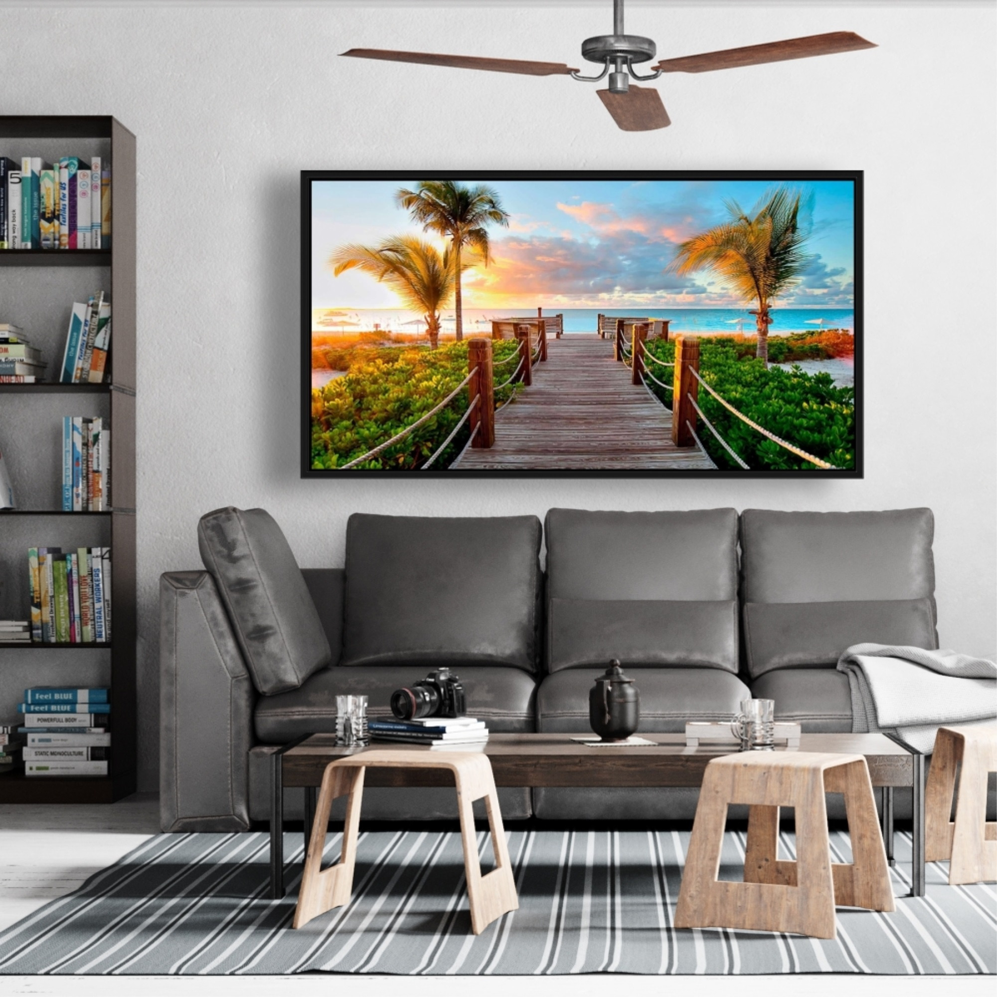 Boardwalk to Paradise - Framed Print on canvas by Begin Edition