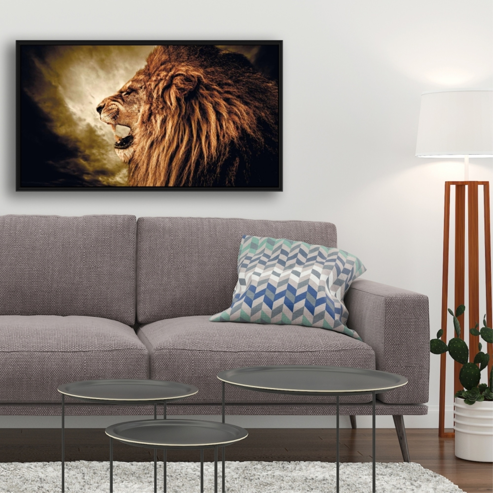 Fierce Lion - Limited Edition - Framed Print on canvas by Begin Edition