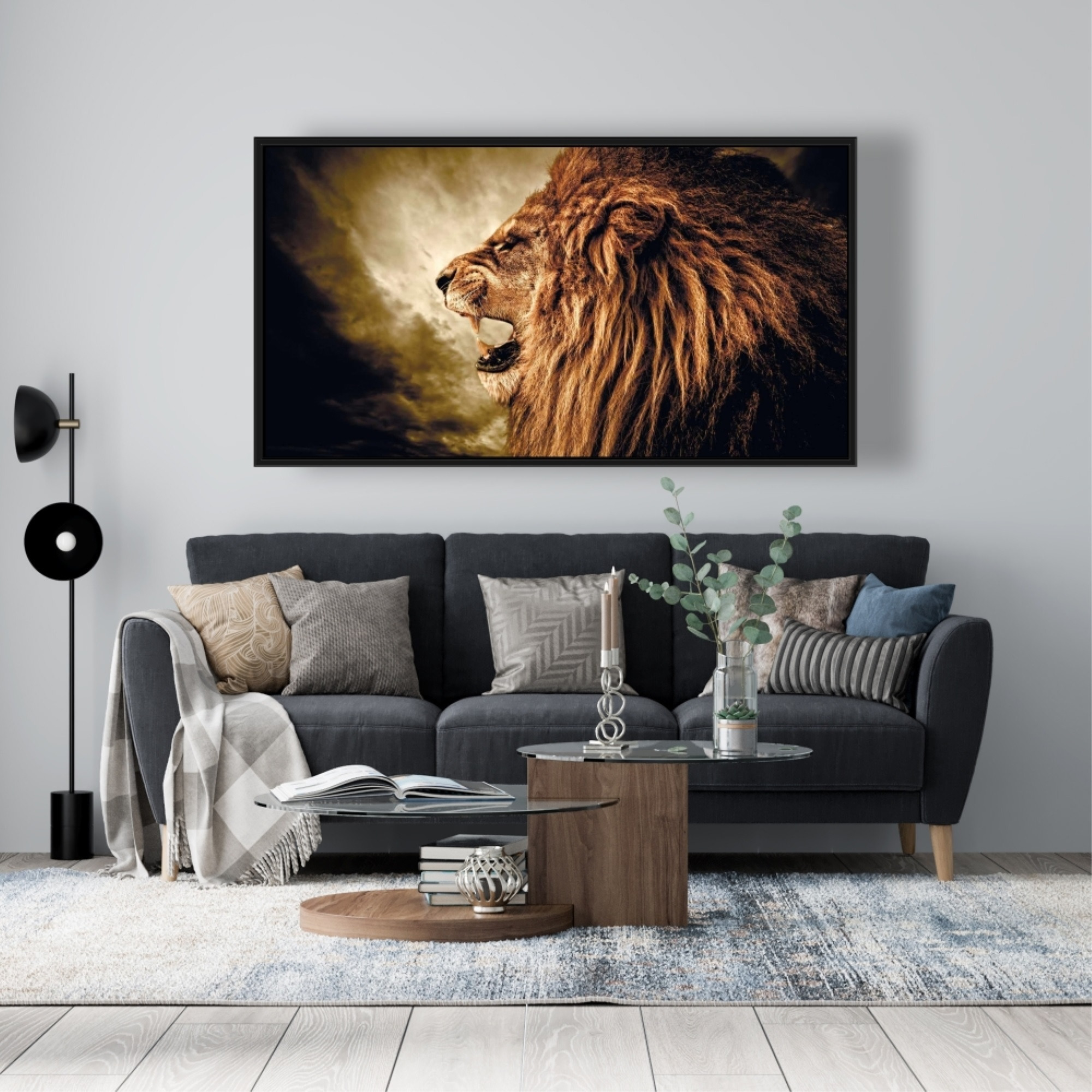 Fierce Lion - Limited Edition - Framed Print on canvas by Begin Edition