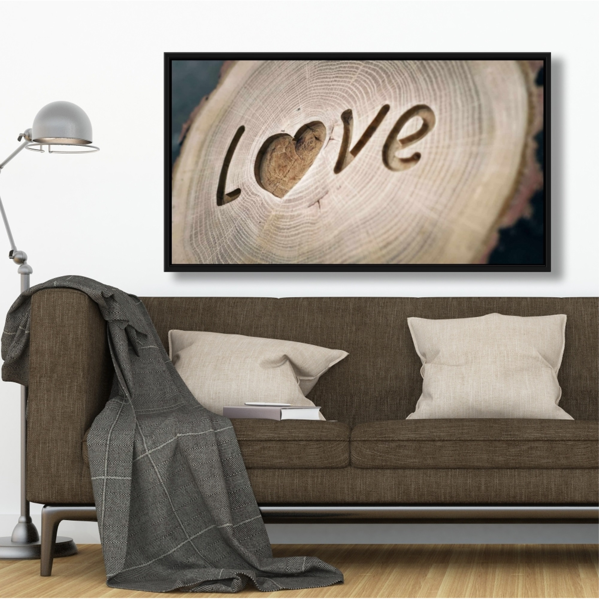 Love Tree Rings - Framed Print on canvas by Begin Edition