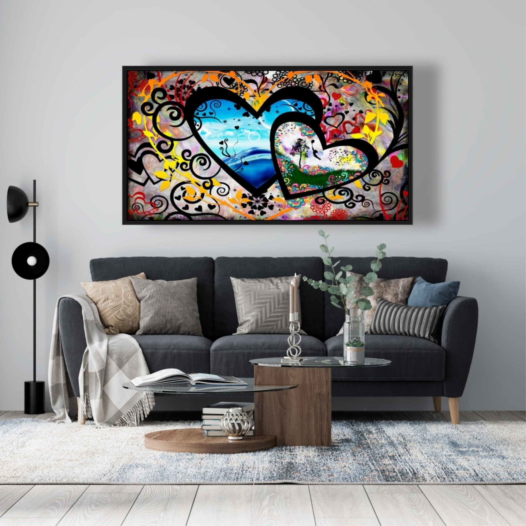 Lovers Canvas Set - Framed Print on canvas by Begin Edition