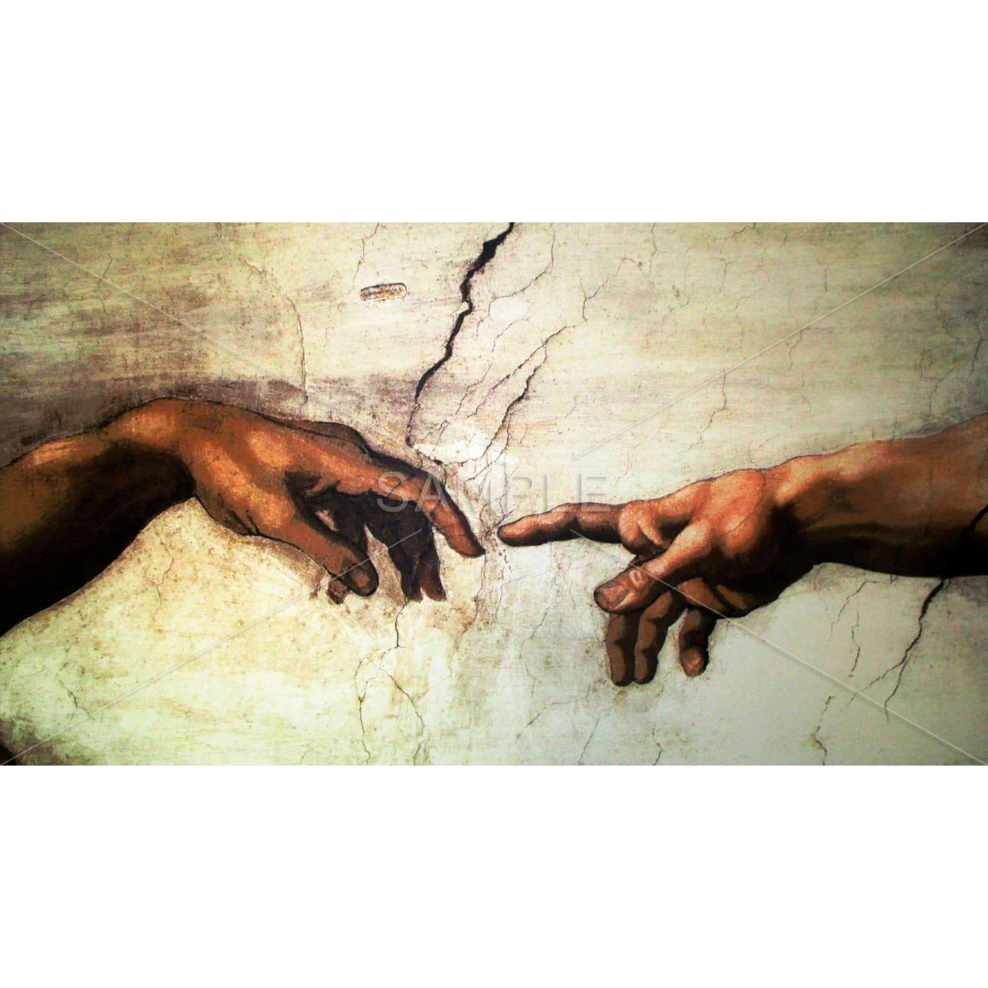 Michelangelo's Creation of Adam - Framed Print on canvas by Begin Edition