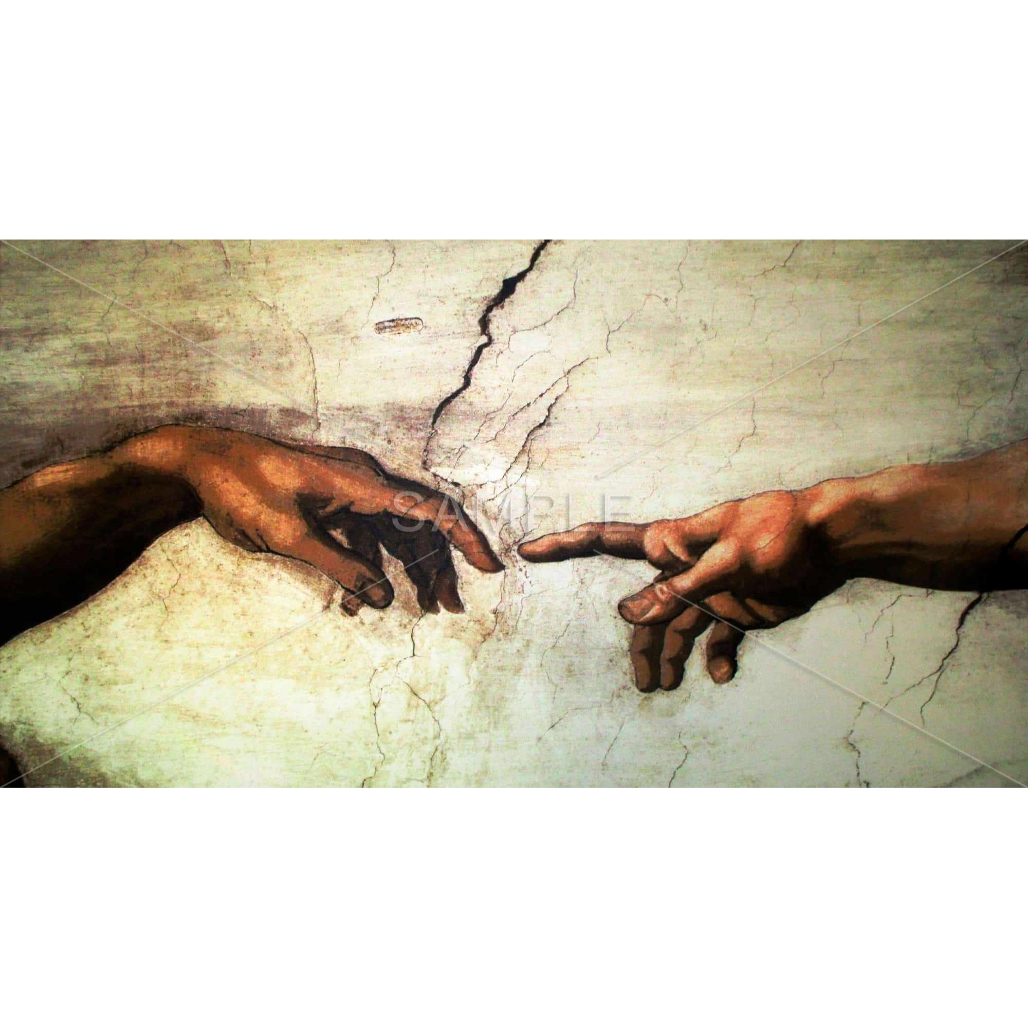 Michelangelo's Creation of Adam - Framed Print on canvas by Begin Edition