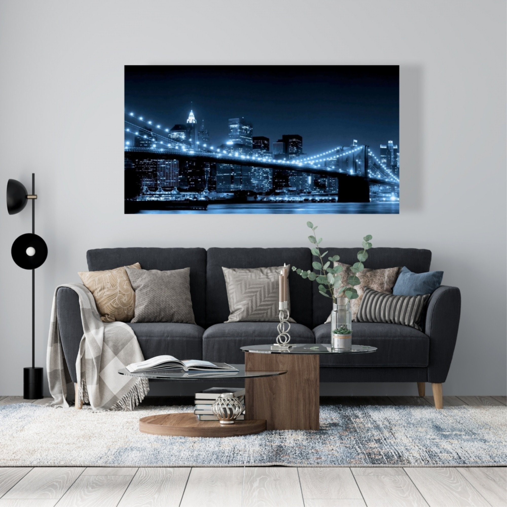 New York City Night View - Print on canvas by Begin Edition