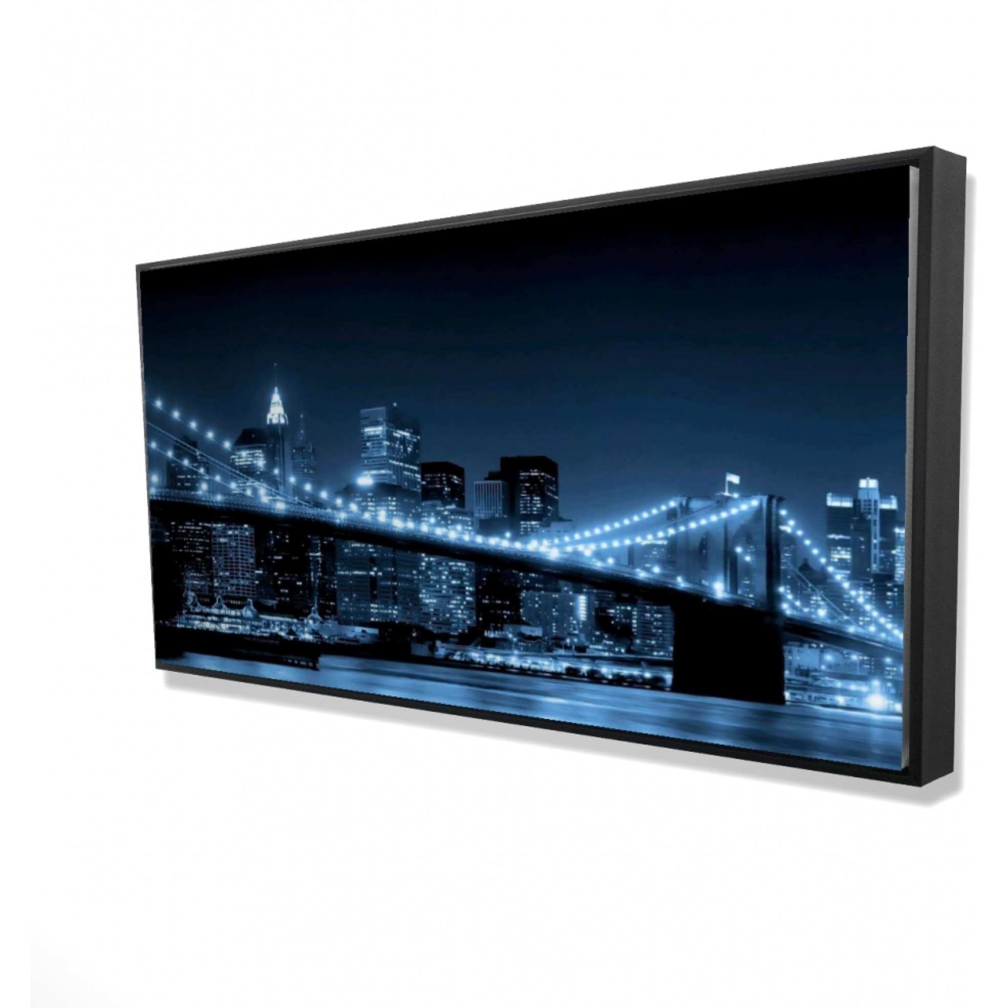 New York City Night View - Framed Print on canvas by Begin Edition