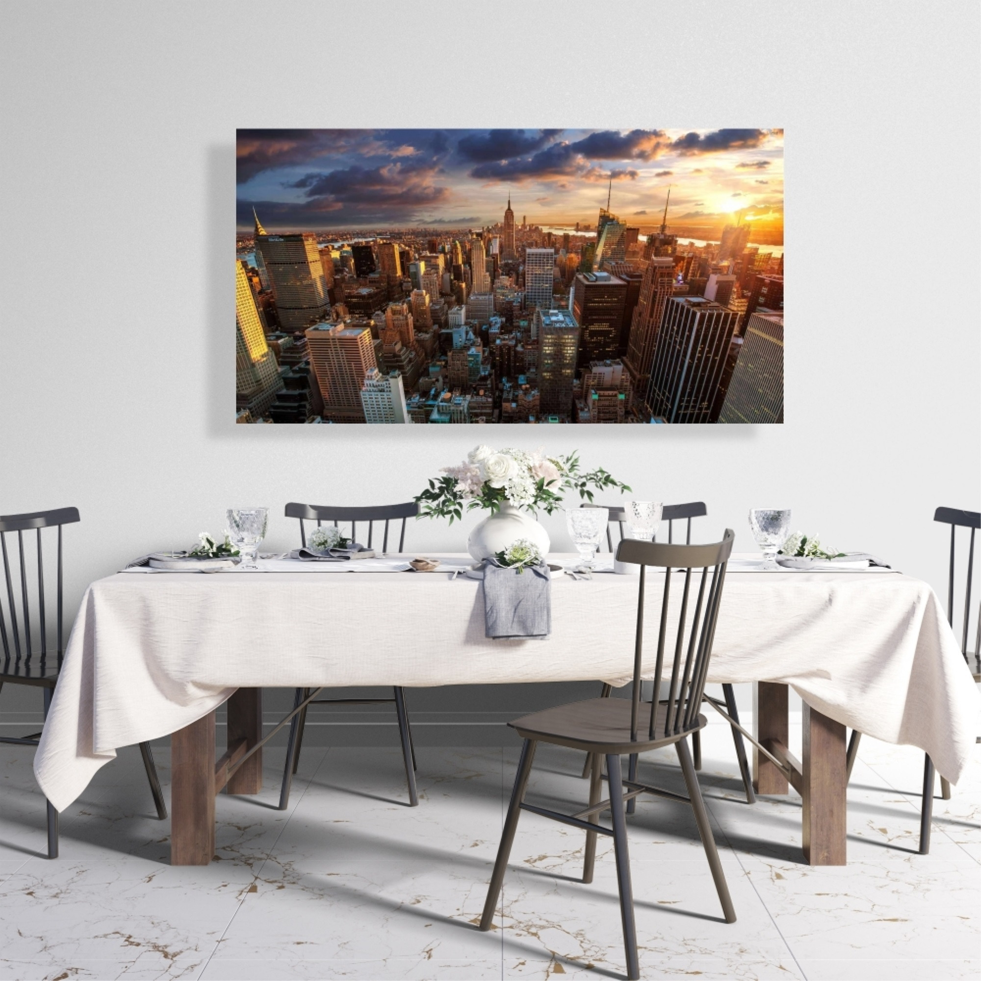 New York City Sunset - Print on canvas by Begin Edition