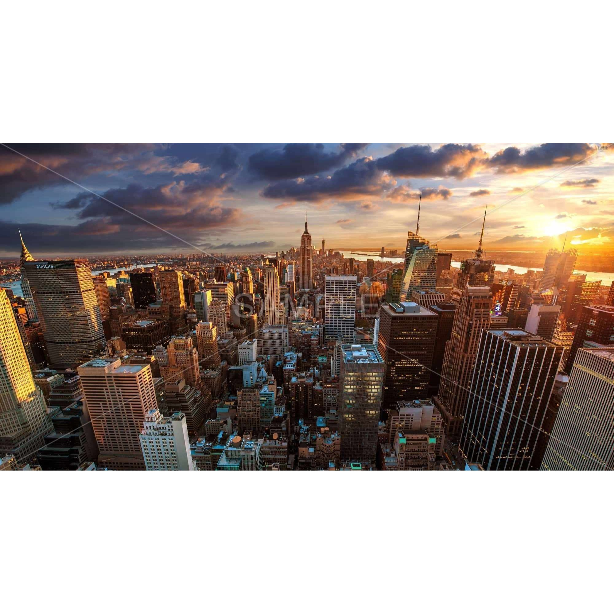 New York City Sunset - Print on canvas by Begin Edition