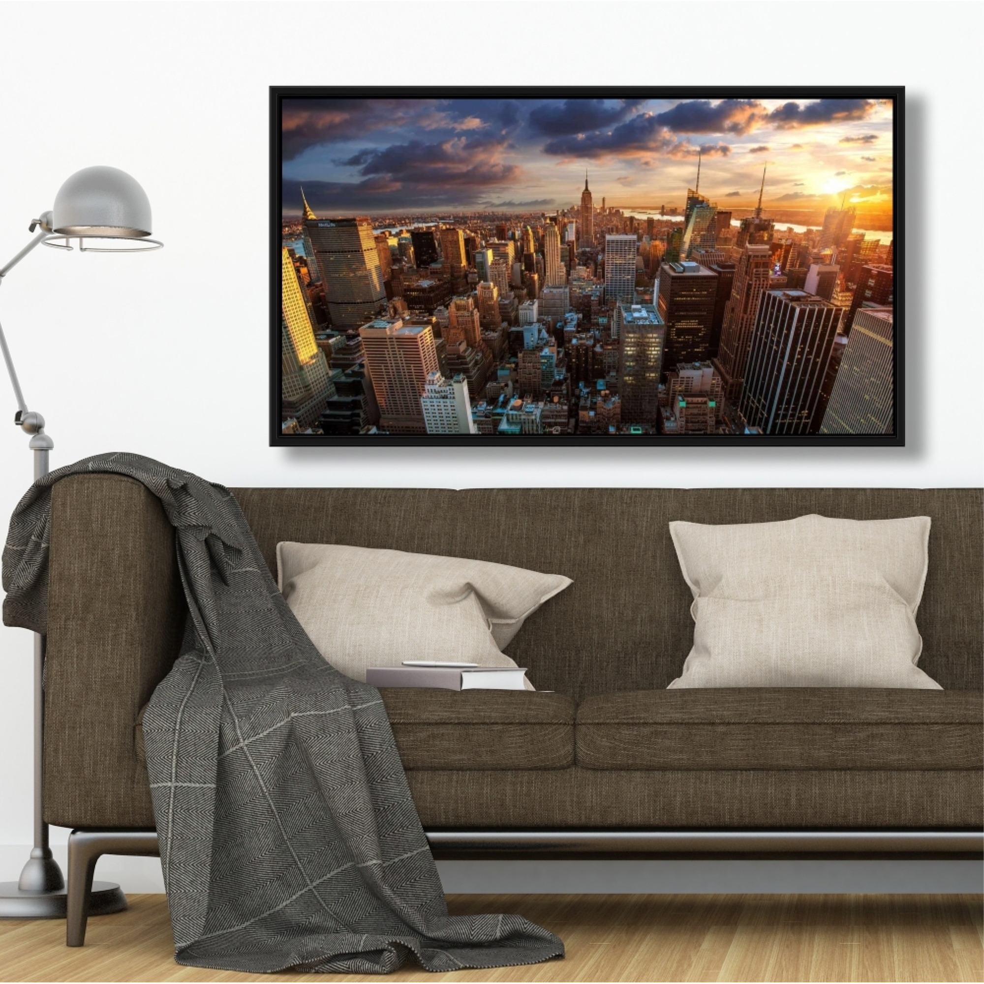 New York City Sunset - Framed Print on canvas by Begin Edition