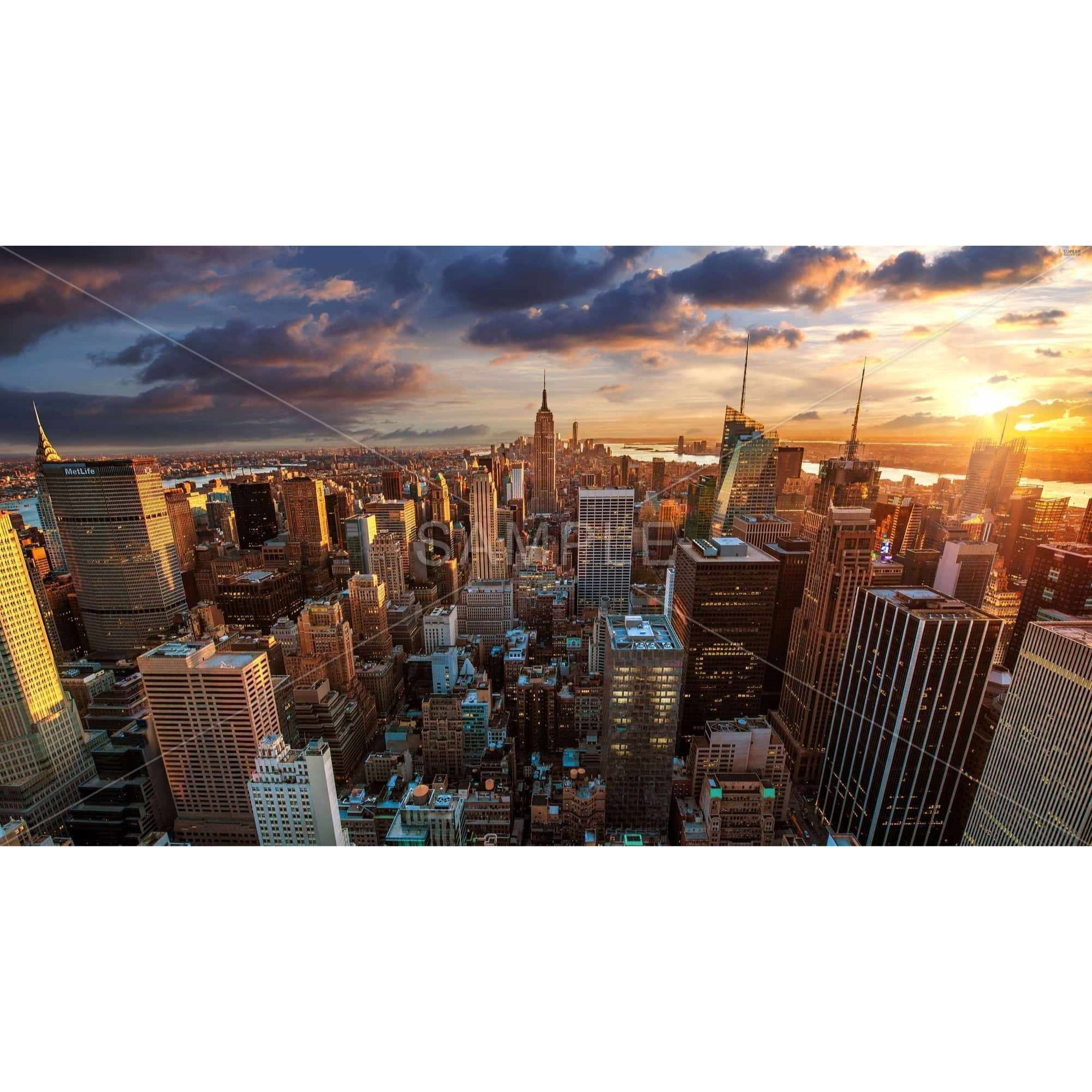 New York City Sunset - Framed Print on canvas by Begin Edition