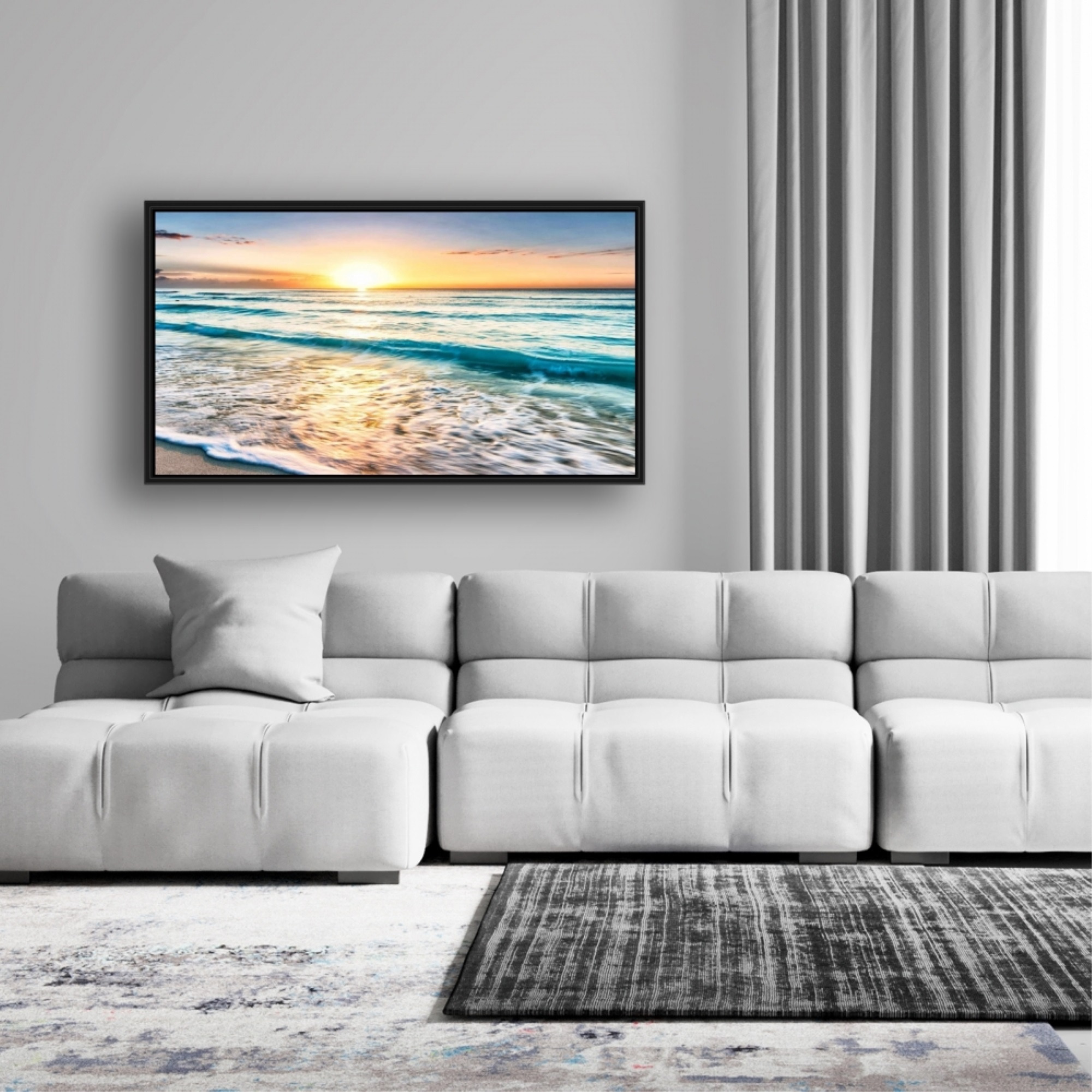 Relaxing Sunset - Framed Print on canvas by Begin Edition