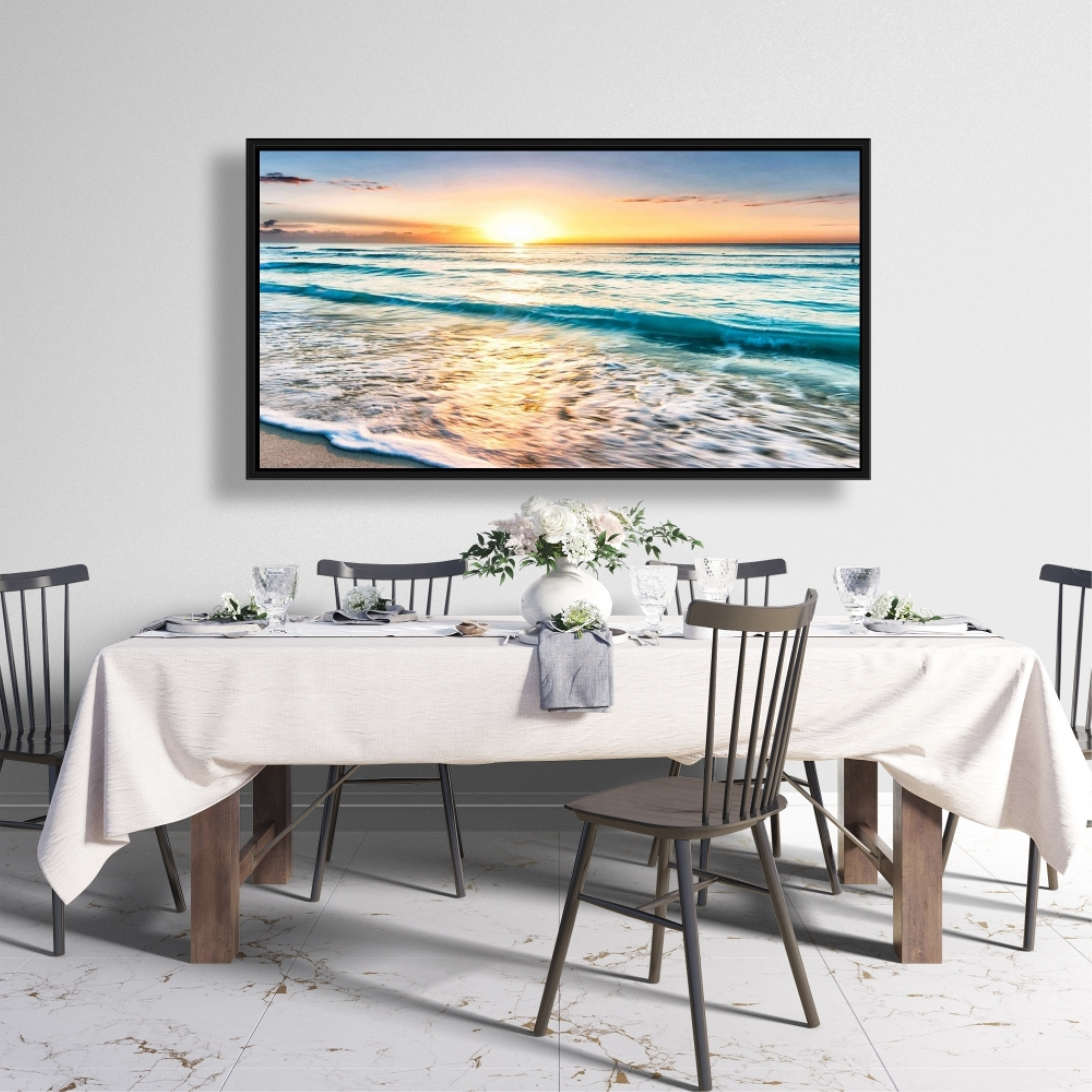 Relaxing Sunset - Framed Print on canvas by Begin Edition