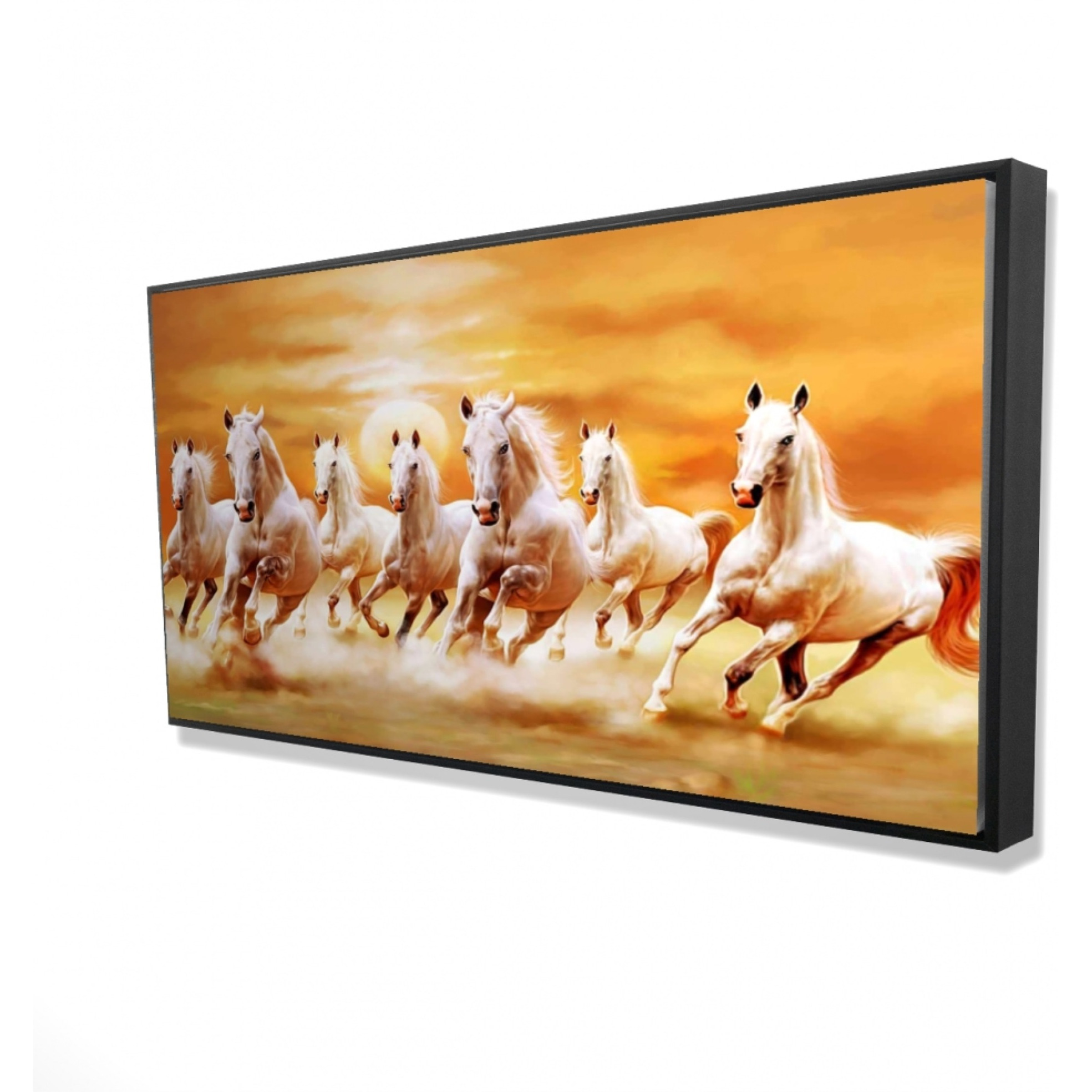 Seven Horses - Framed Print on canvas by Begin Edition