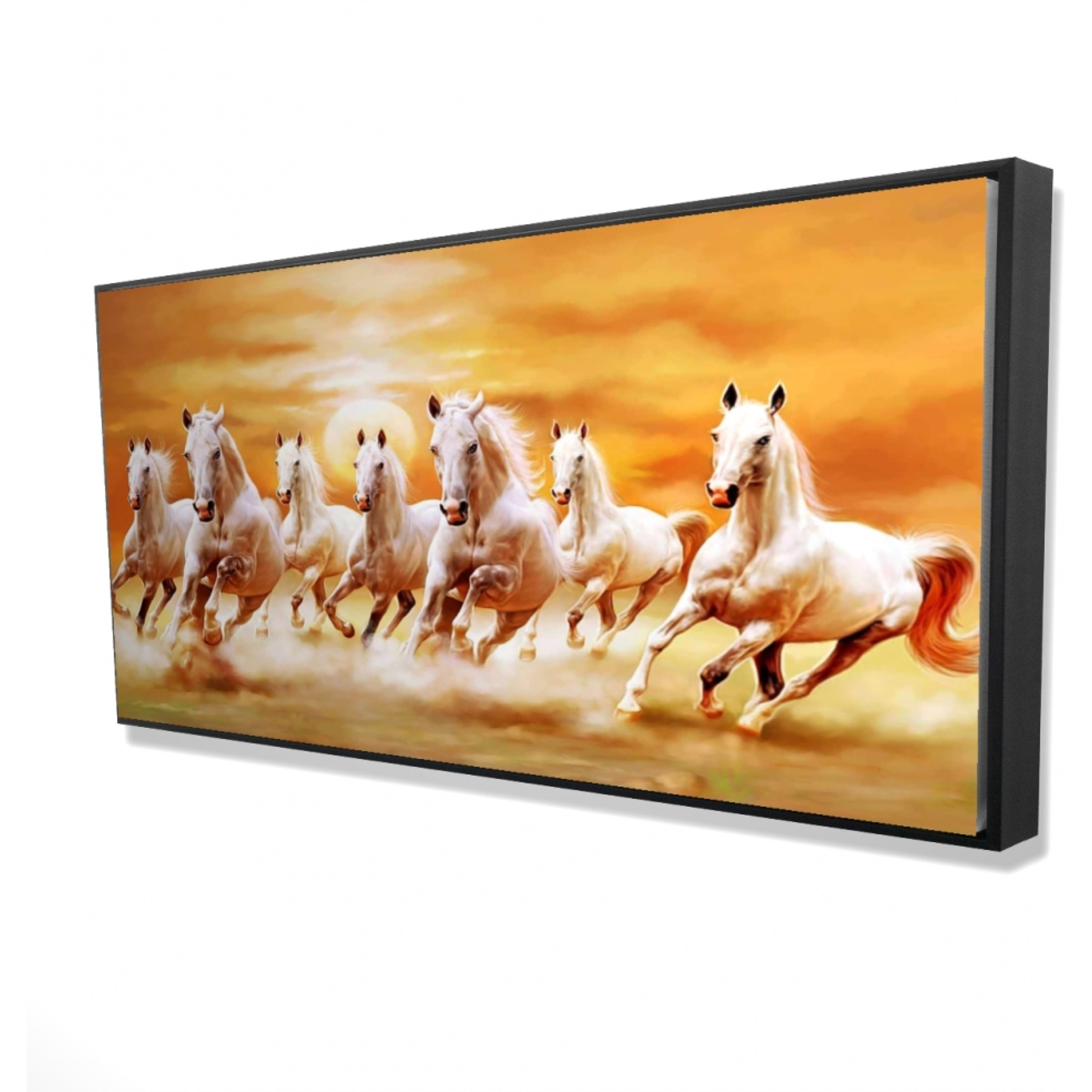 Seven Horses - Framed Print on canvas by Begin Edition