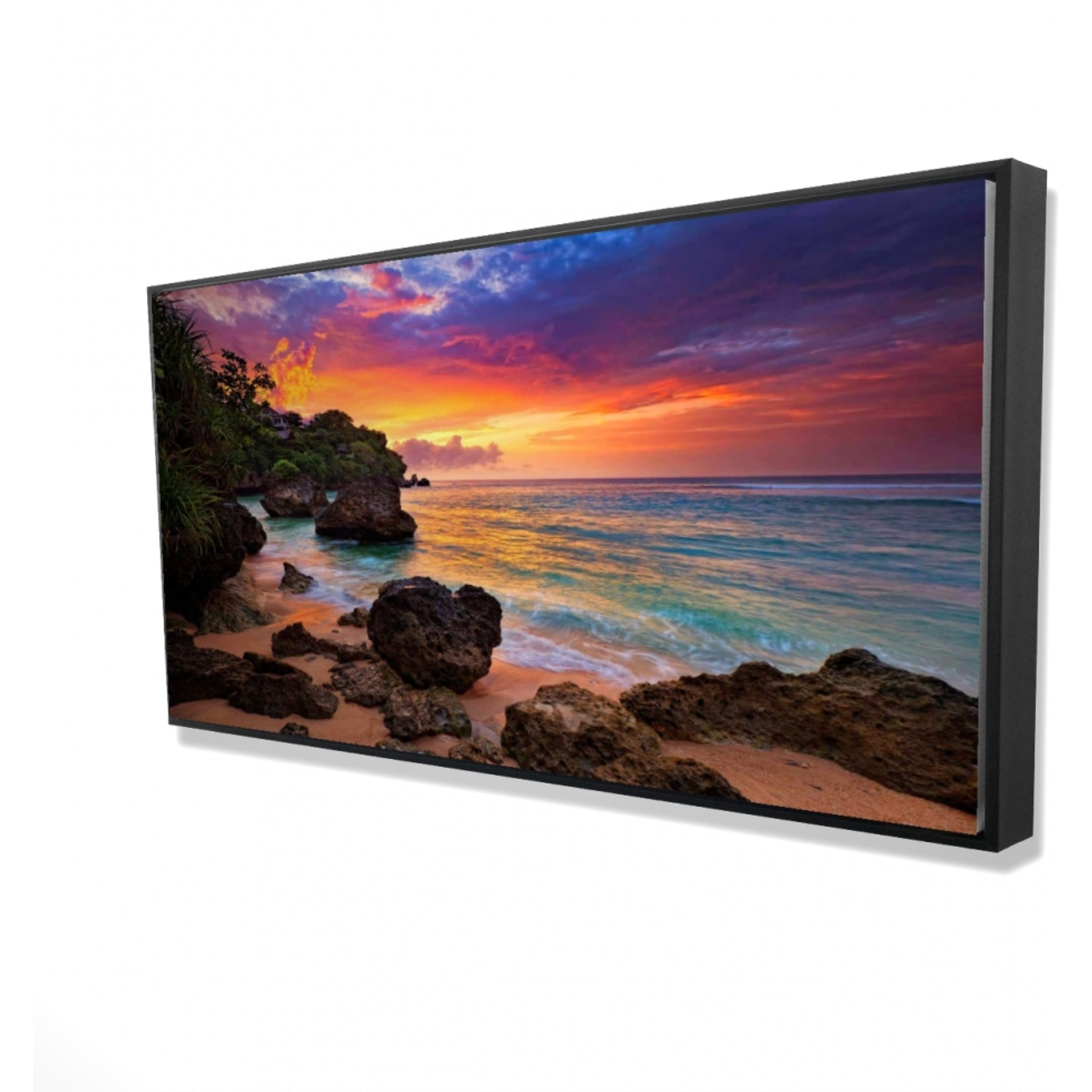 Sunset Beach Romance - Framed Print on canvas by Begin Edition