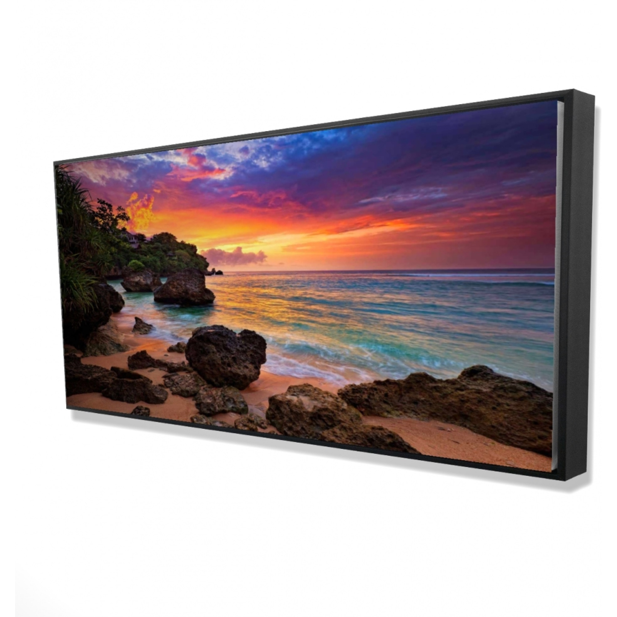 Sunset Beach Romance - Framed Print on canvas by Begin Edition