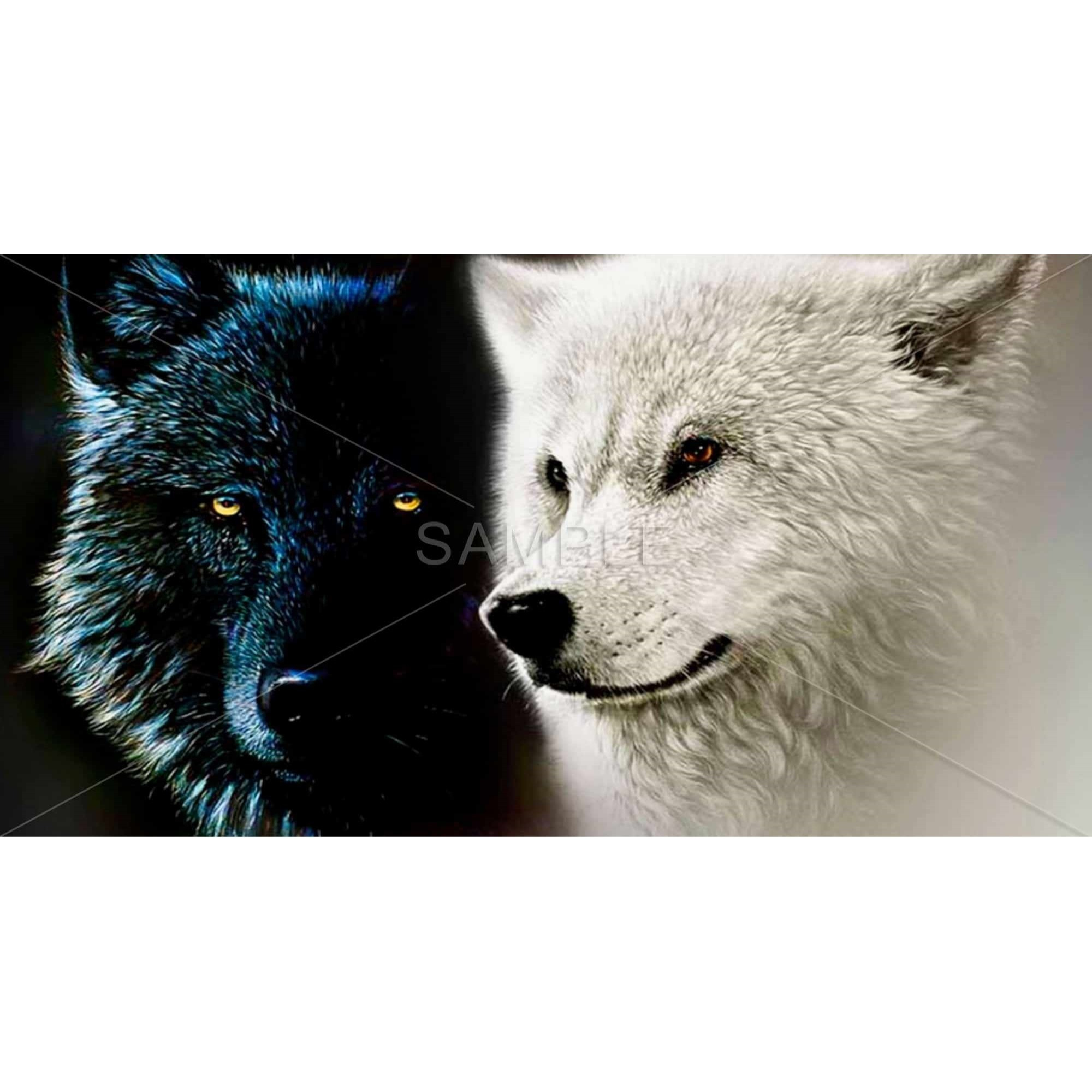 Ying & Yang Wolves - Print on canvas by Begin Edition
