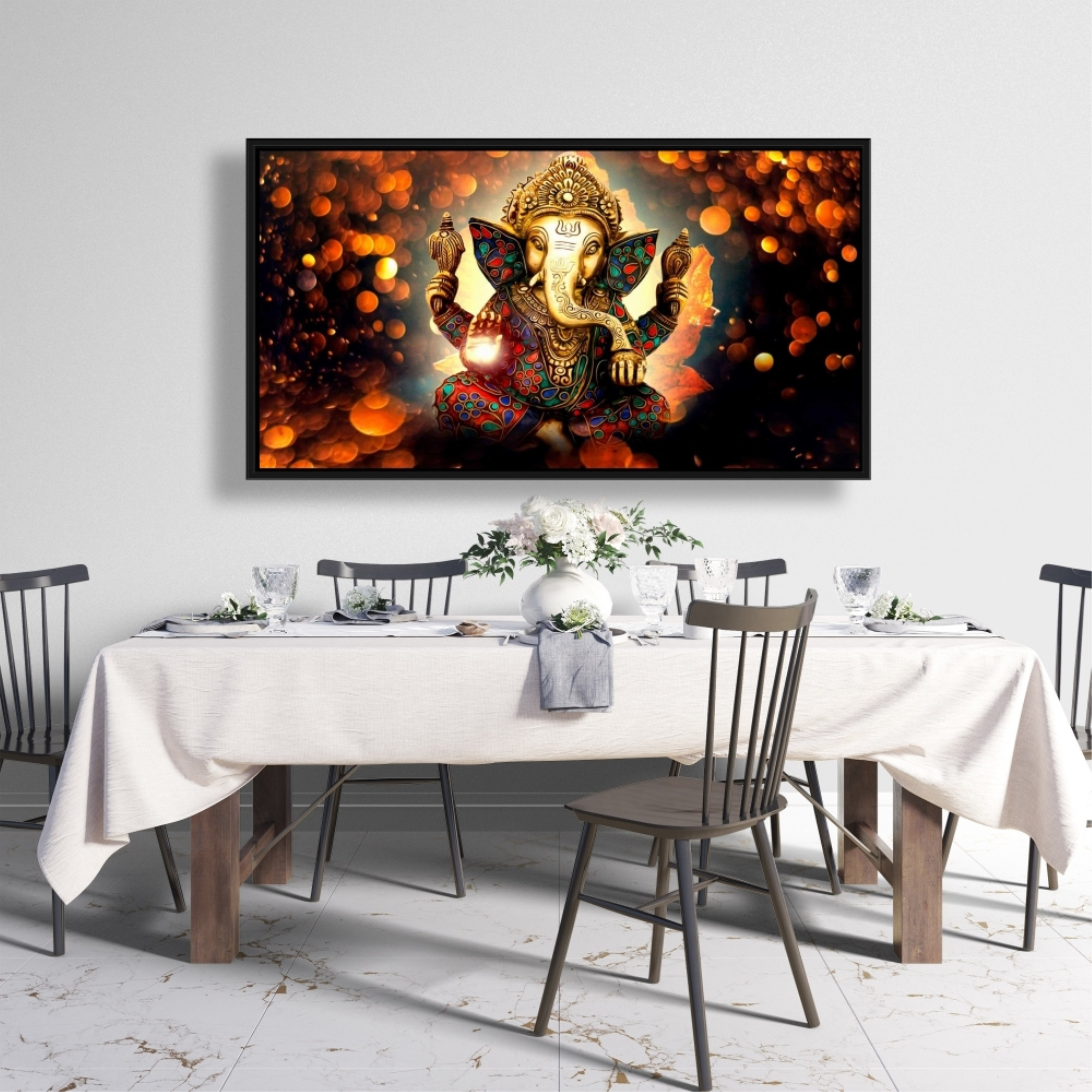The Hindu God Ganesh - Limited Edition - Framed Print on canvas by Begin Edition
