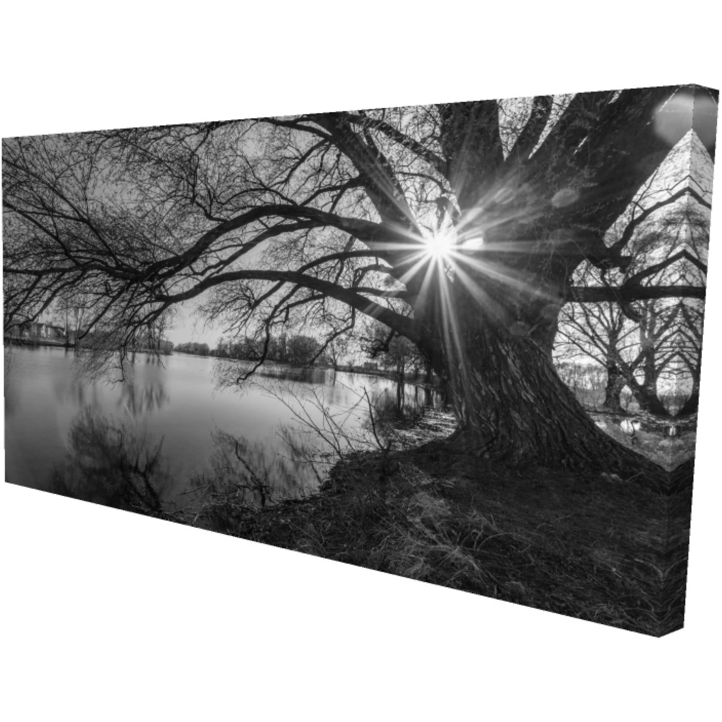 Black & White Lake - Print on canvas by Begin Edition