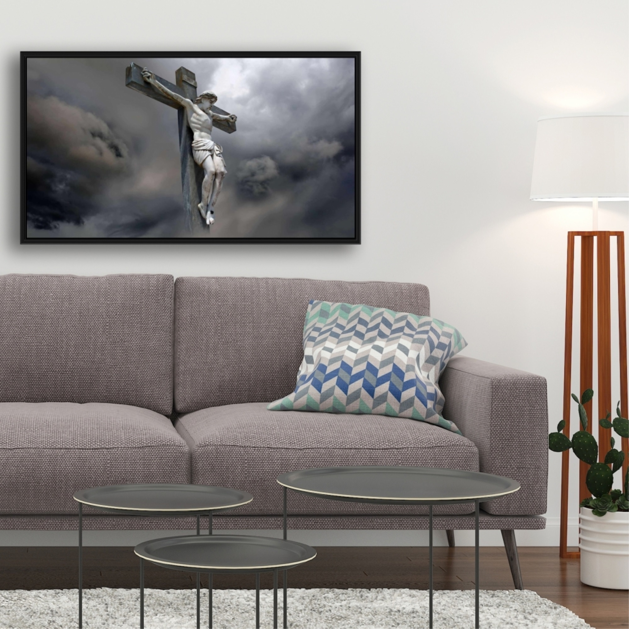 Christ On The Cross - Framed Print on canvas by Begin Edition