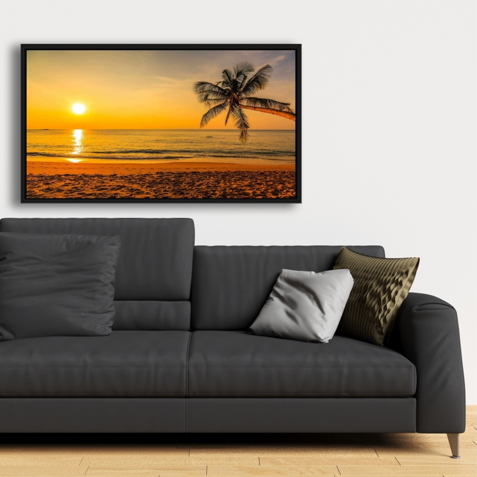 Tropical Sunset - Framed Print on canvas by Begin Edition