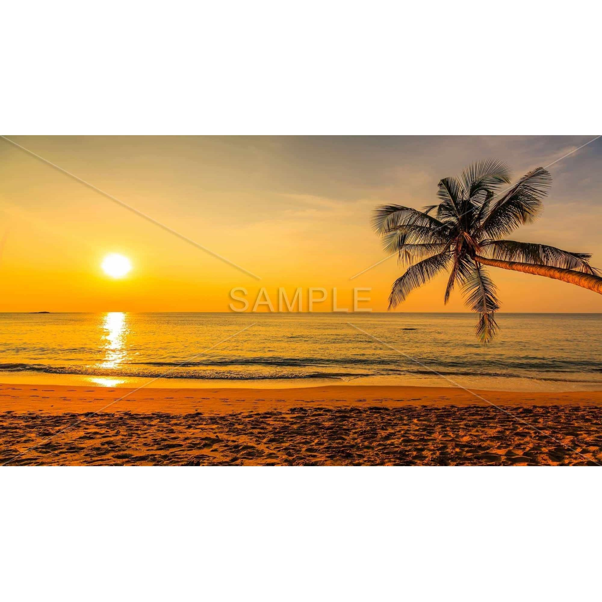 Tropical Sunset - Framed Print on canvas by Begin Edition