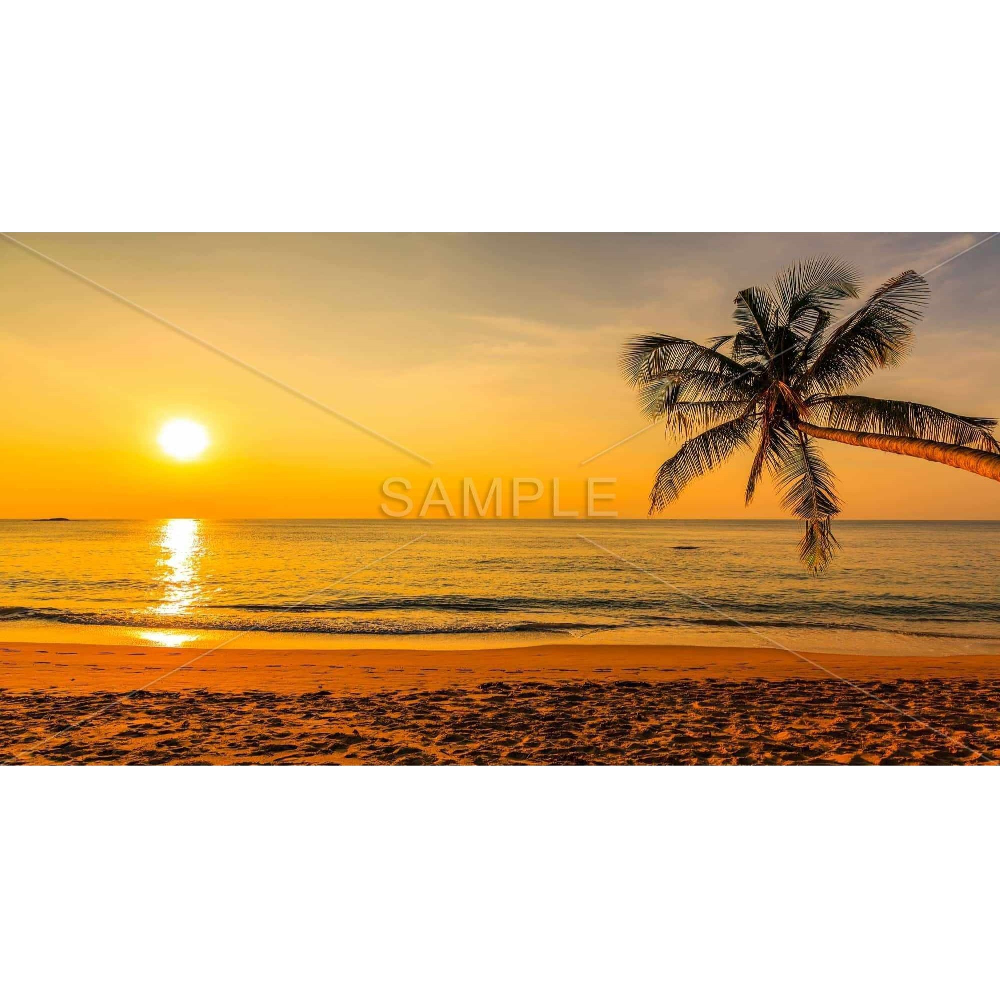 Tropical Sunset - Framed Print on canvas by Begin Edition
