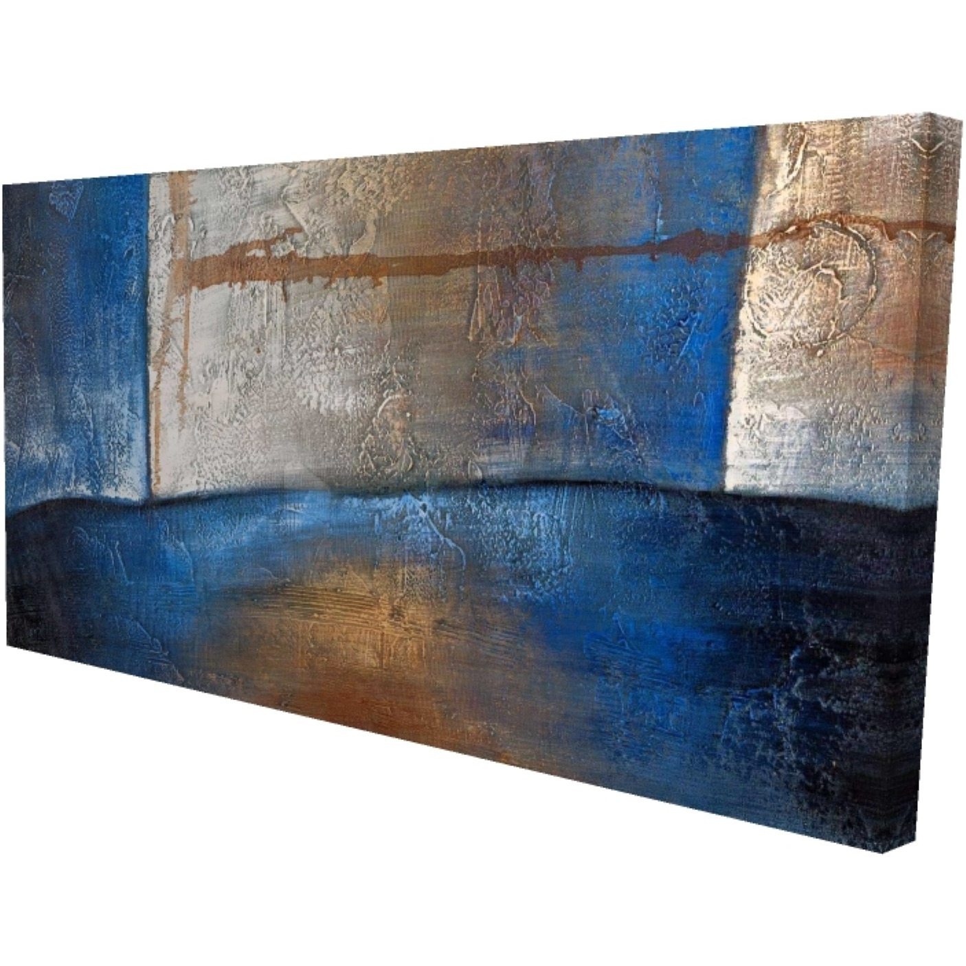 Luminous Blue And Bronze Shape - Print on canvas by Begin Edition