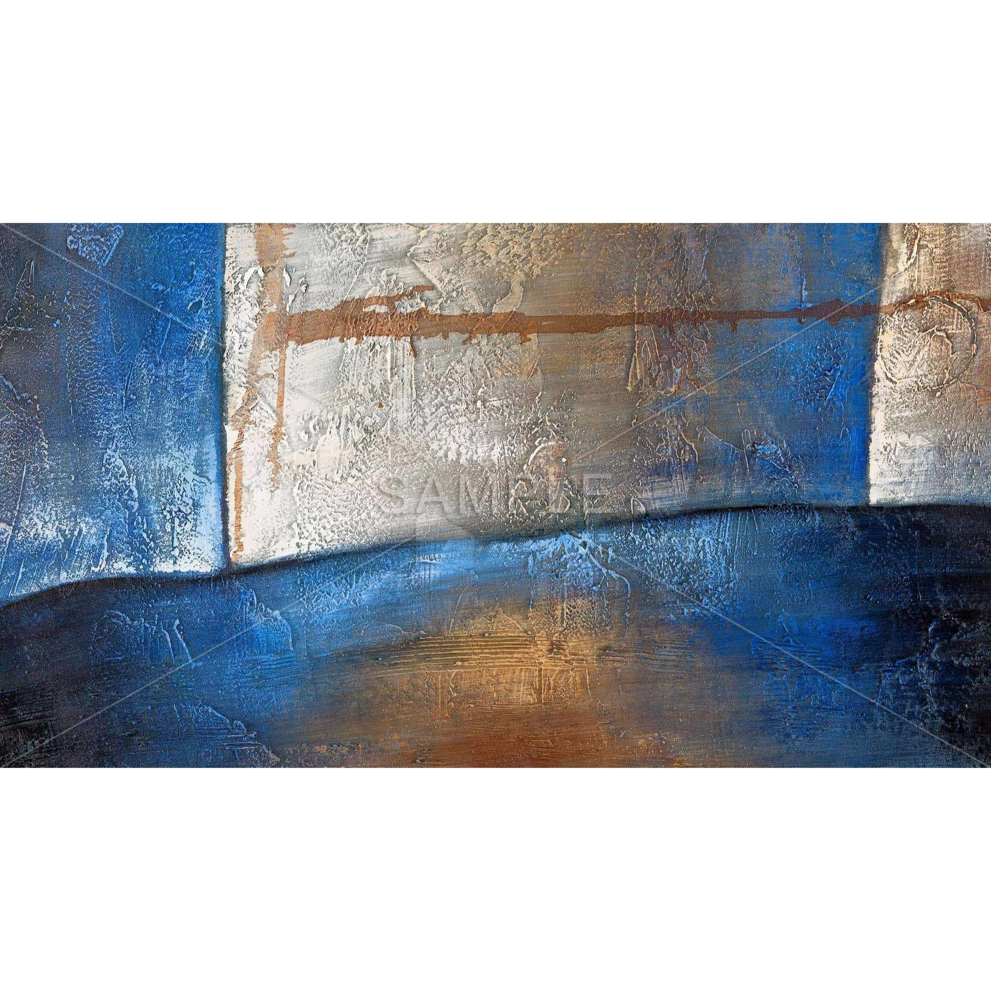 Luminous Blue And Bronze Shape - Framed Print on canvas by Begin Edition