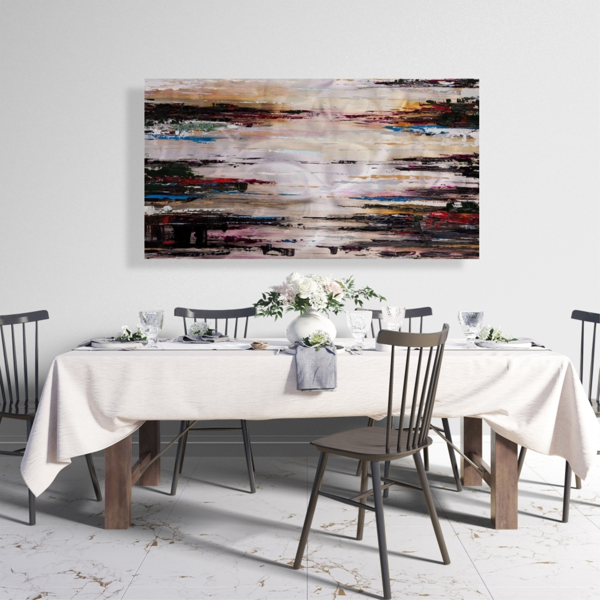 Abstract Runny Paint - Print on canvas by Begin Edition