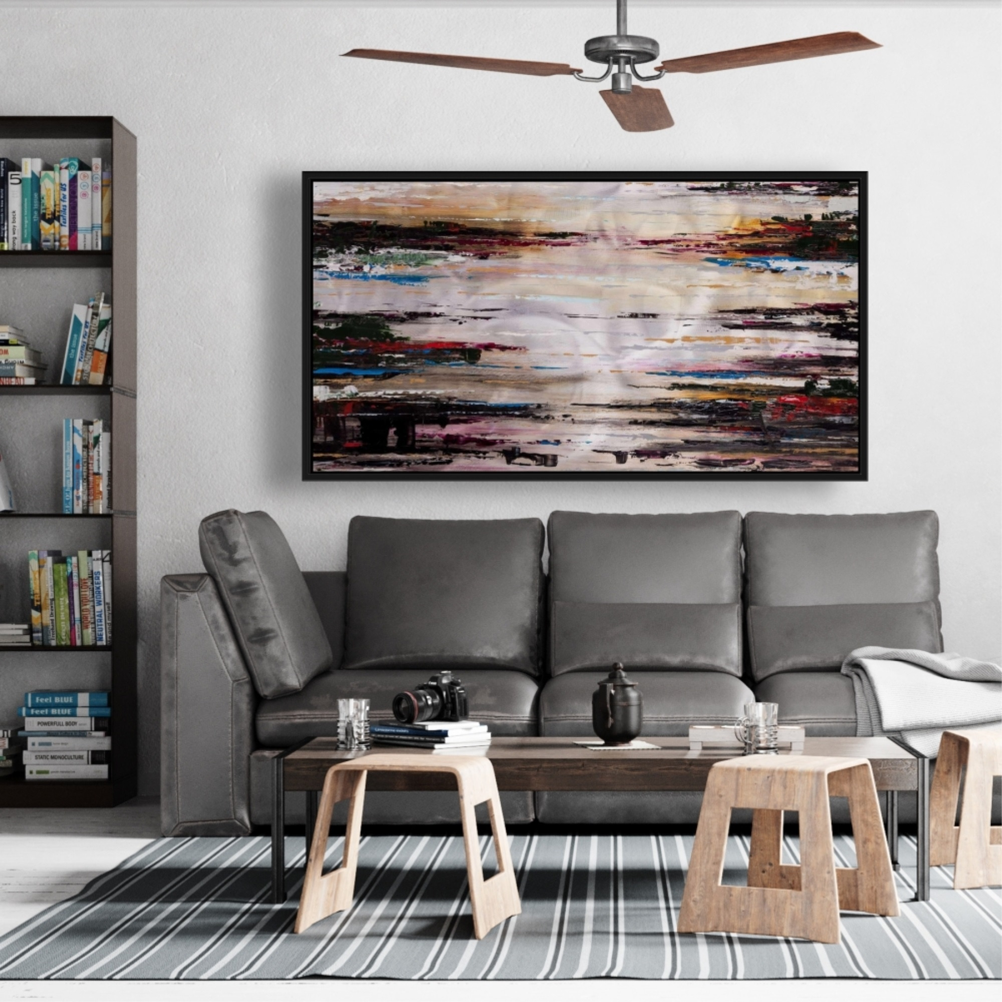 Abstract Runny Paint - Framed Print on canvas by Begin Edition